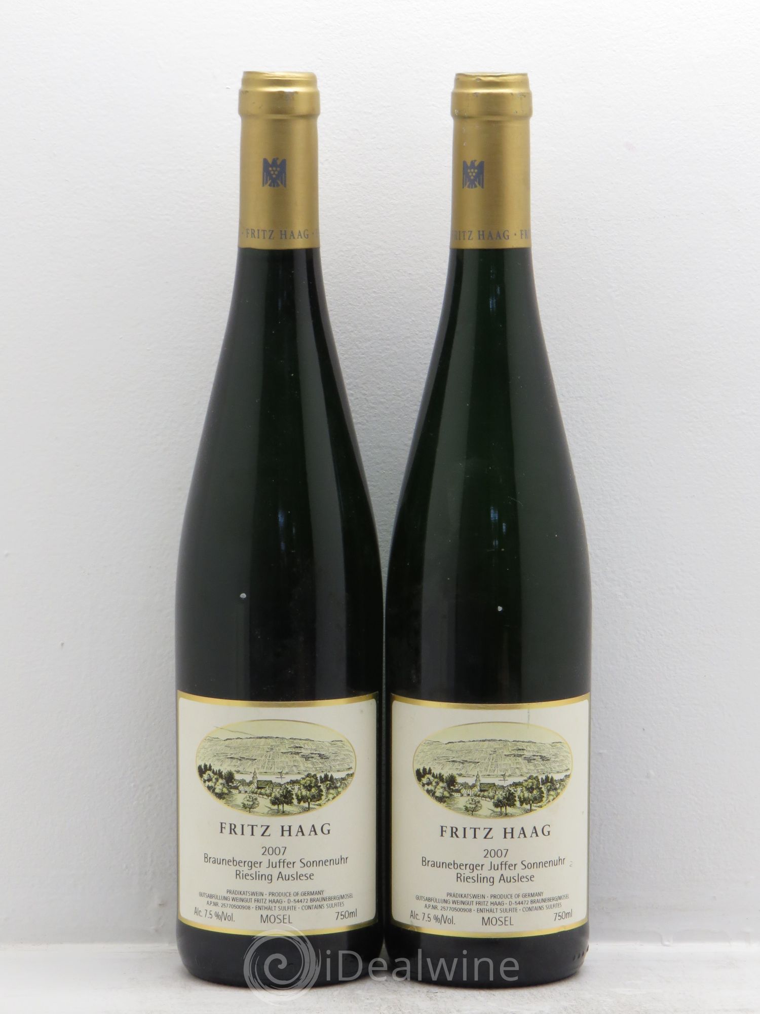 Riesling Fritz Haag Brauneberger Juffer Sonnenuhr Auslese Gold Caps 2007 - Posten von 2 Flaschen - 0