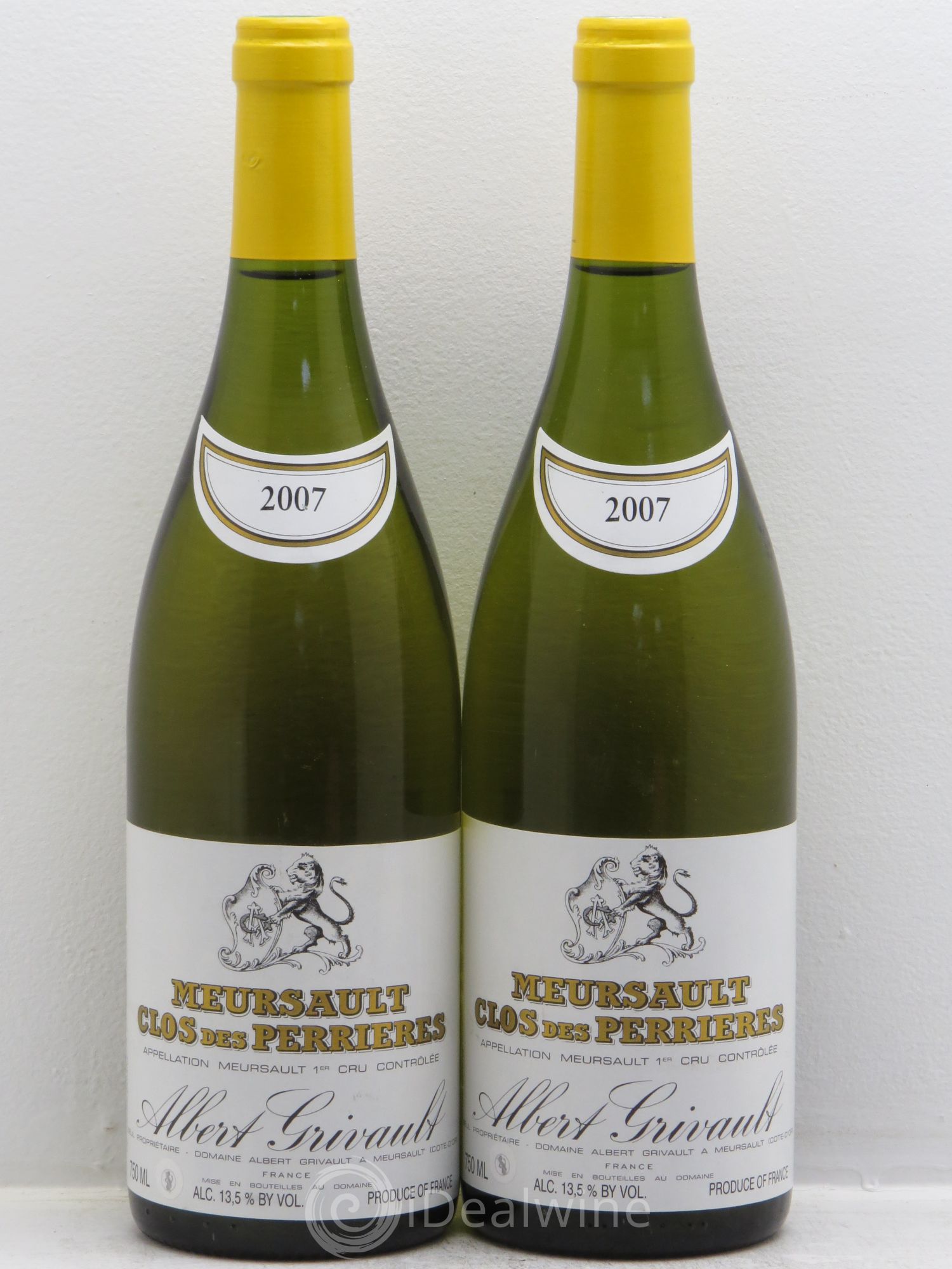 Meursault 1er Cru Clos des Perrières Monopole Albert Grivault 2007 - Lot de 2 bouteilles - 0