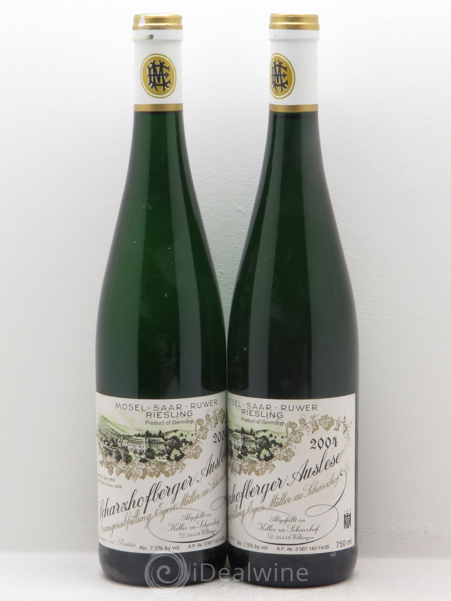 Riesling Weingut Egon Muller Scharzhofberger Riesling Auslese 2004 - Lotto di 2 bottiglie - 0