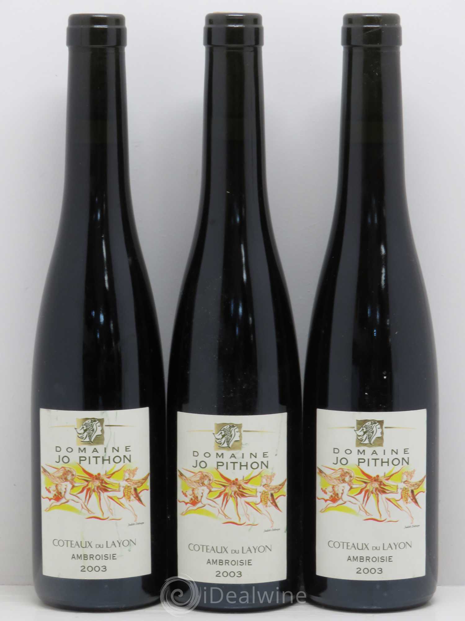 Coteaux du Layon Ambroisie Jo Pithon (sans prix de réserve) 2003 - Posten von 3 Demi-Flaschen - 0
