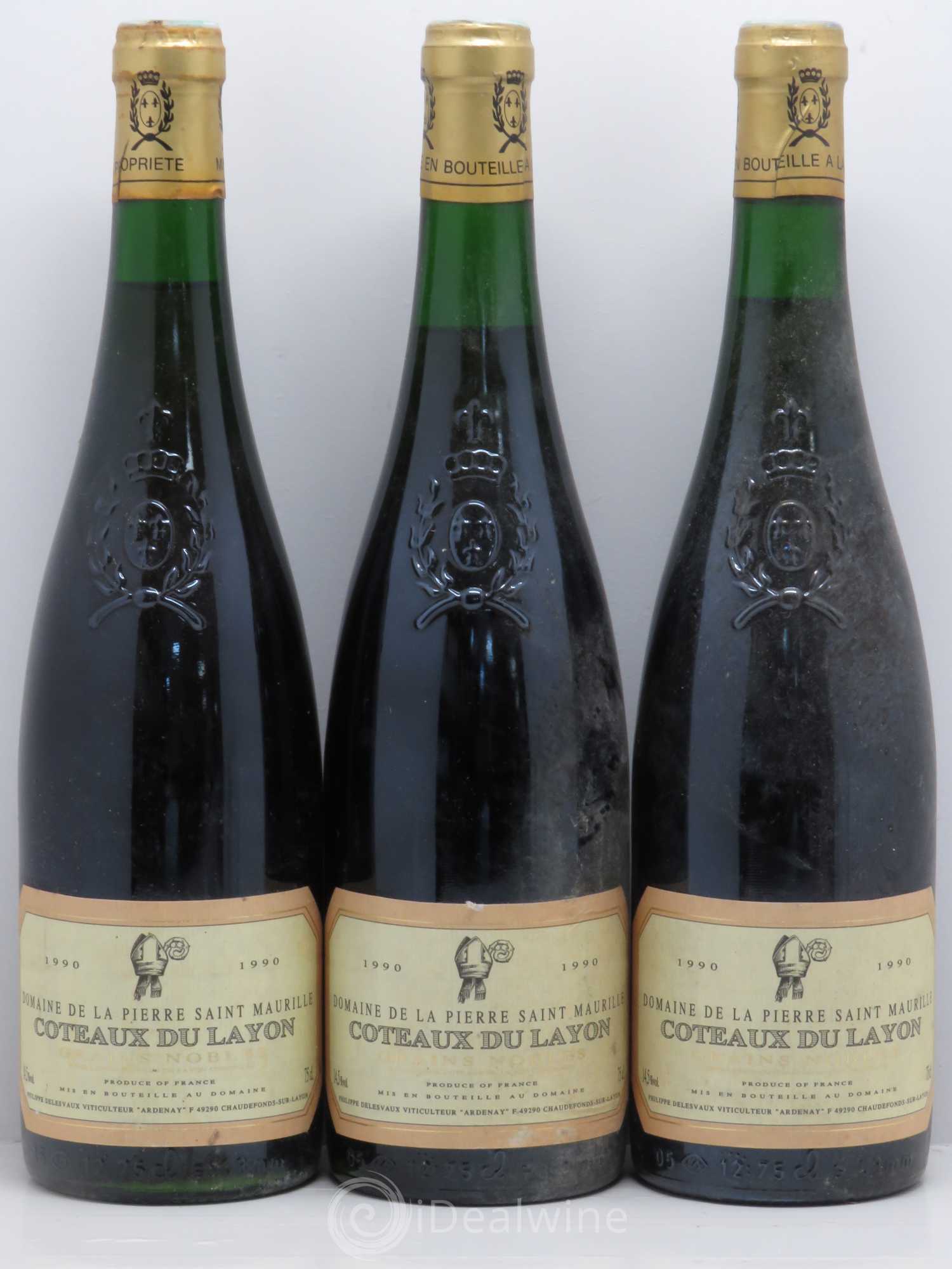 Coteaux du Layon Grains Nobles Domaine Pierre Saint Maurelle Philippe Delesvaux 1990 - Posten von 6 Flaschen - 1