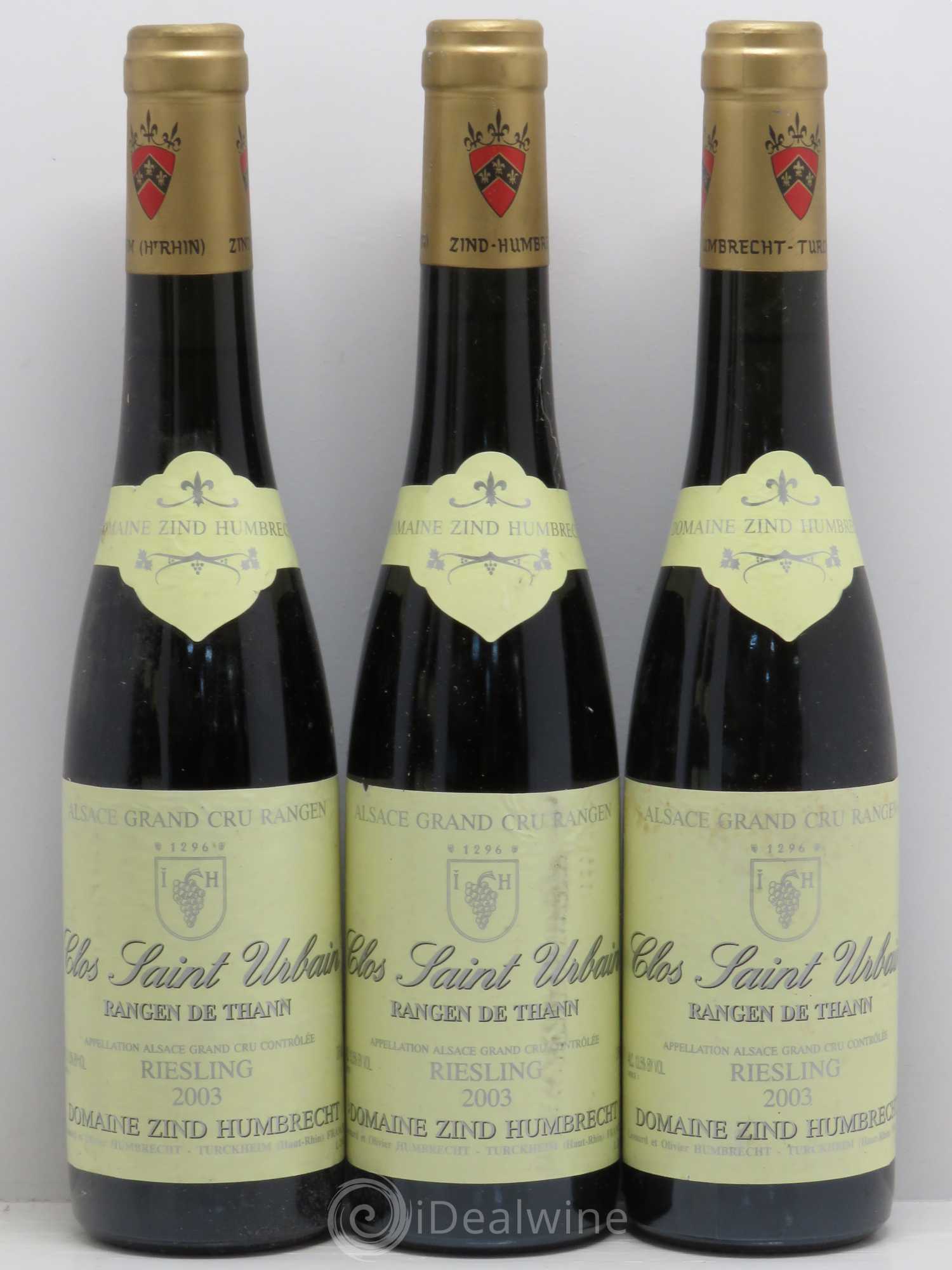 Alsace Riesling Grand Cru Rangen de Thann Clos Saint Urbain Zind-Humbrecht (Domaine)  (sans prix de réserve) 2003 - Lot de 5 demi bouteilles - 1