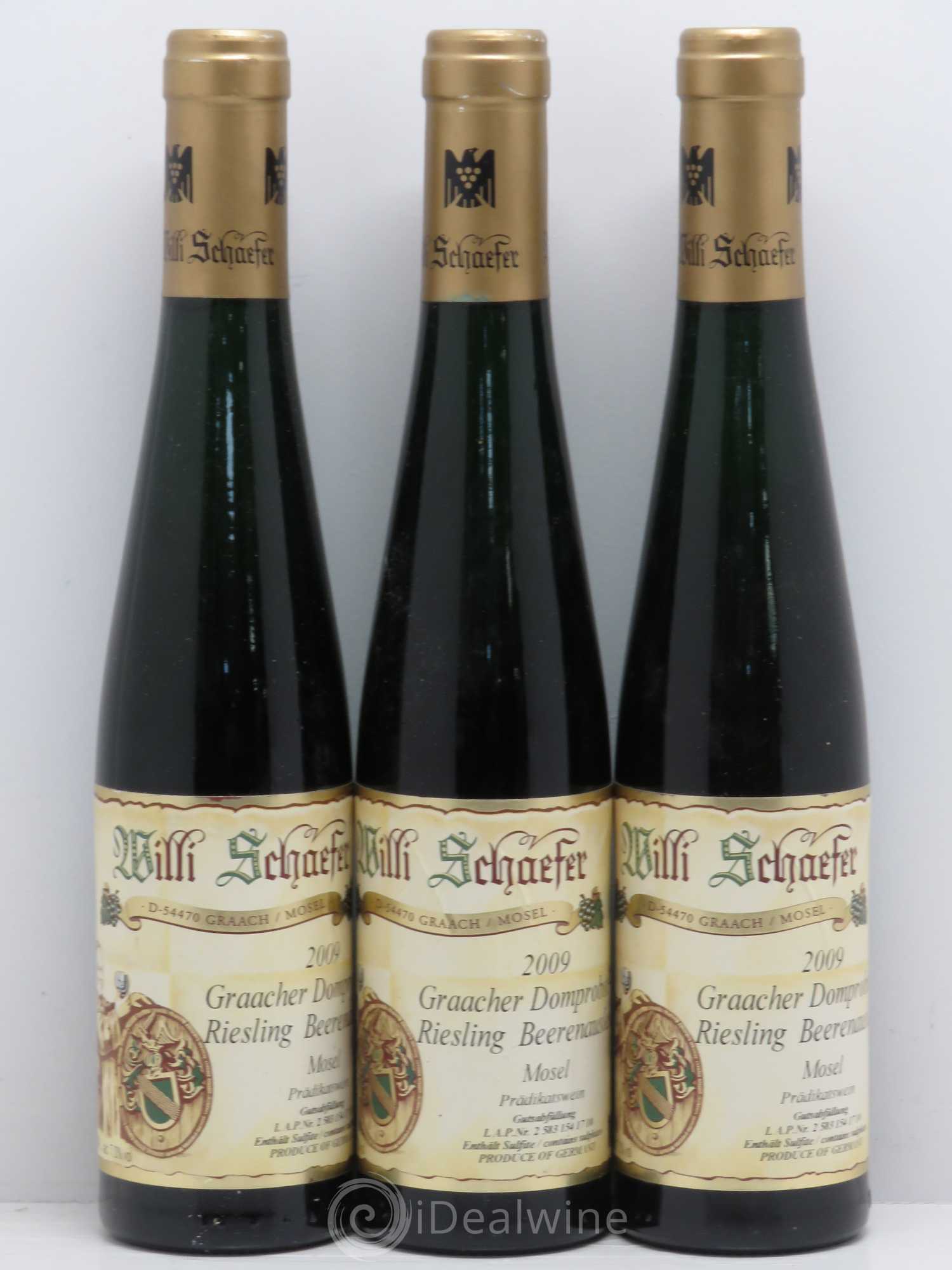 Autriche Willi Schaeffer Graacher Domprobst Beerenauslese 2009 - Posten von 3 Demi-Flaschen - 0
