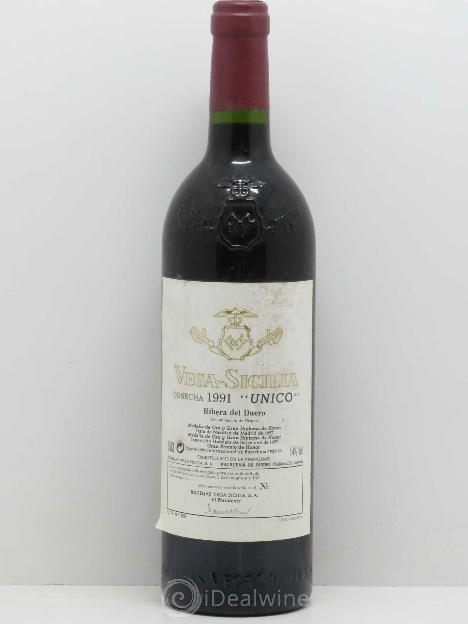 Ribera Del Duero DO Vega Sicilia Unico Famille Alvarez 1991 - Lot de 1 bouteille - 0