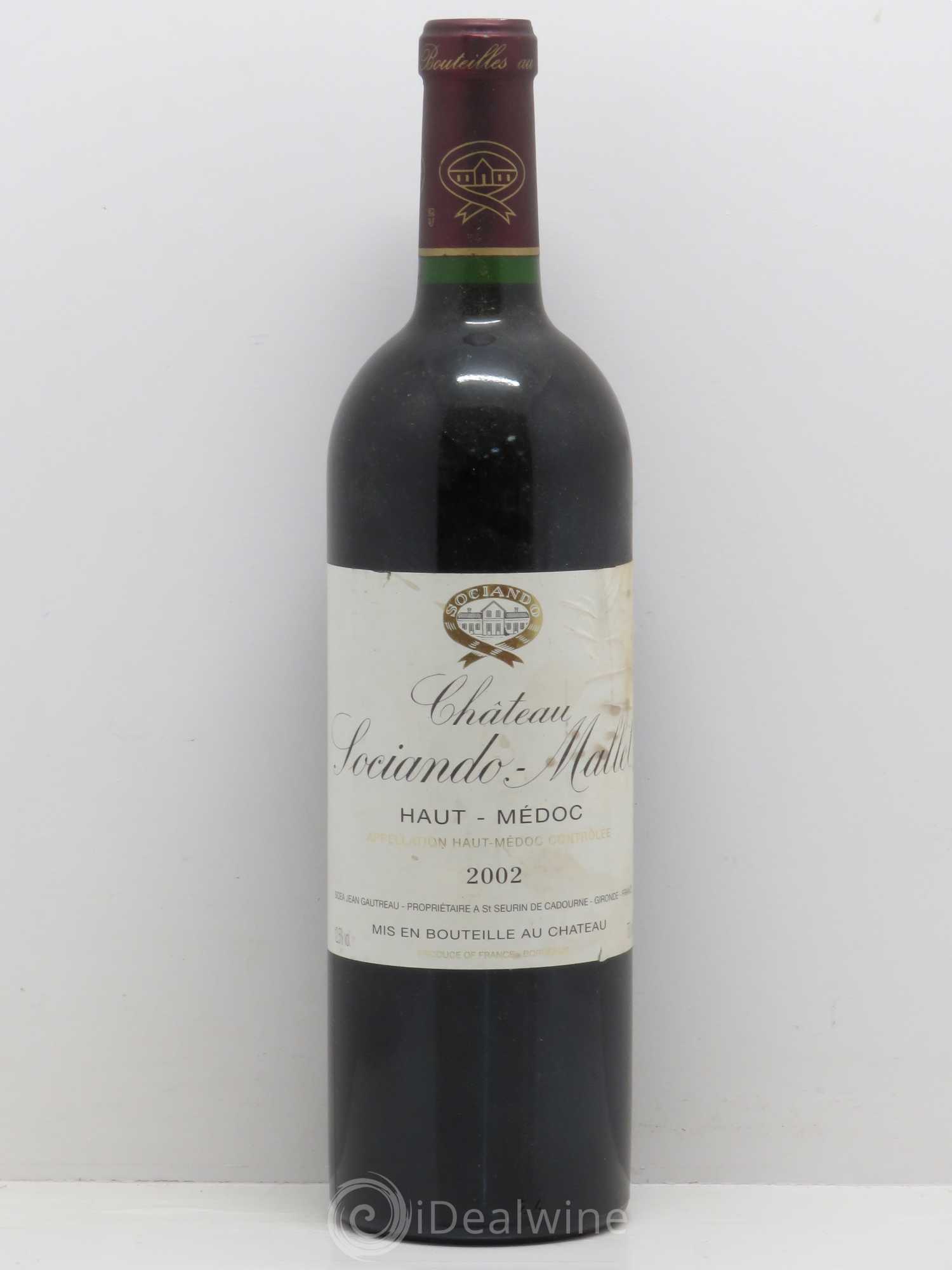 Château Sociando Mallet 2002 - Lot de 1 bouteille - 0