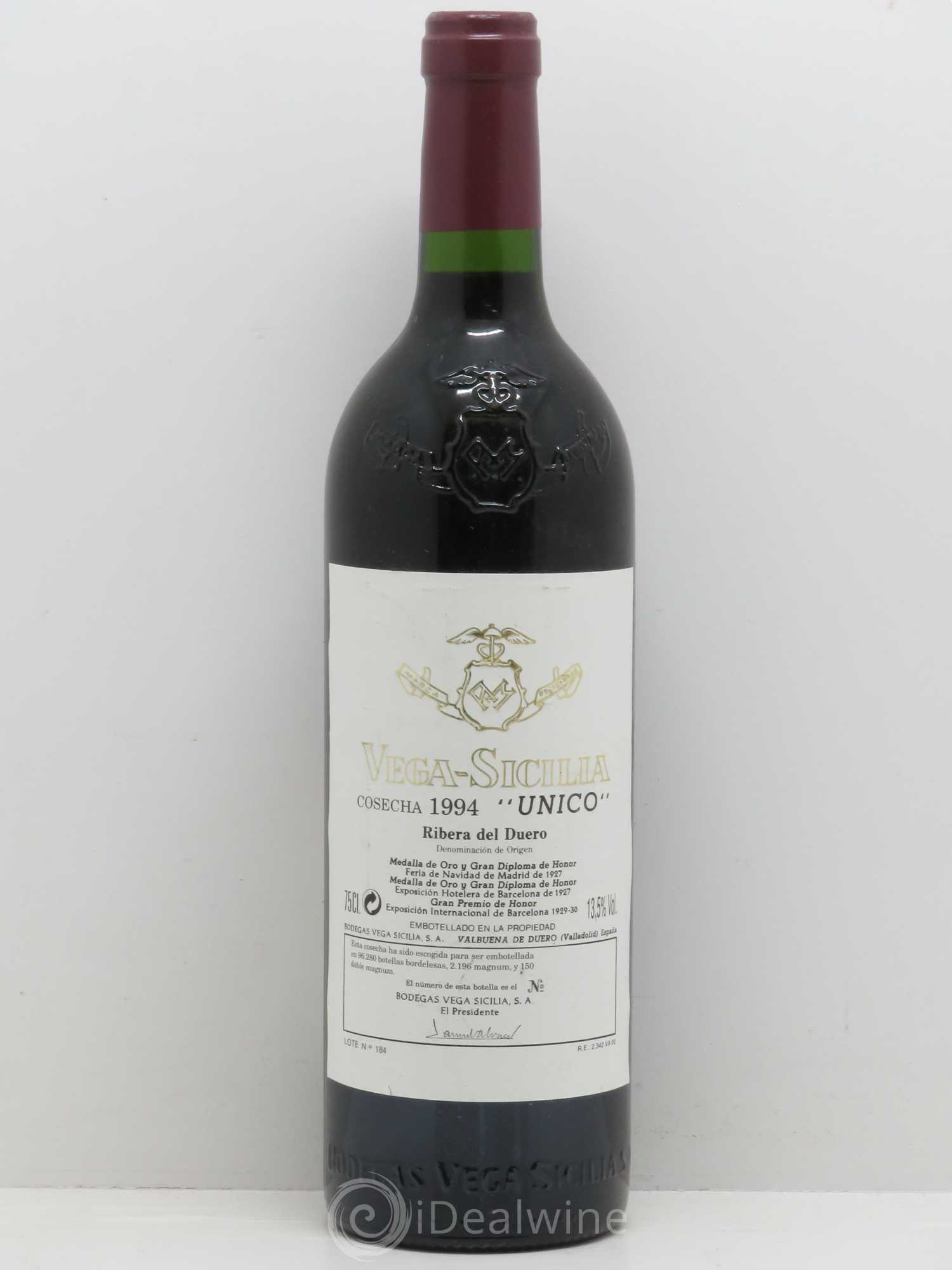 Ribera Del Duero DO Vega Sicilia Unico Famille Alvarez 1994 - Lot de 1 bouteille - 0