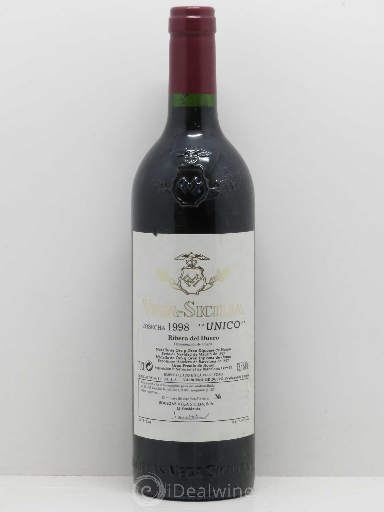 Ribera Del Duero DO Vega Sicilia Unico Famille Alvarez 1998 - Lot de 1 bouteille - 0