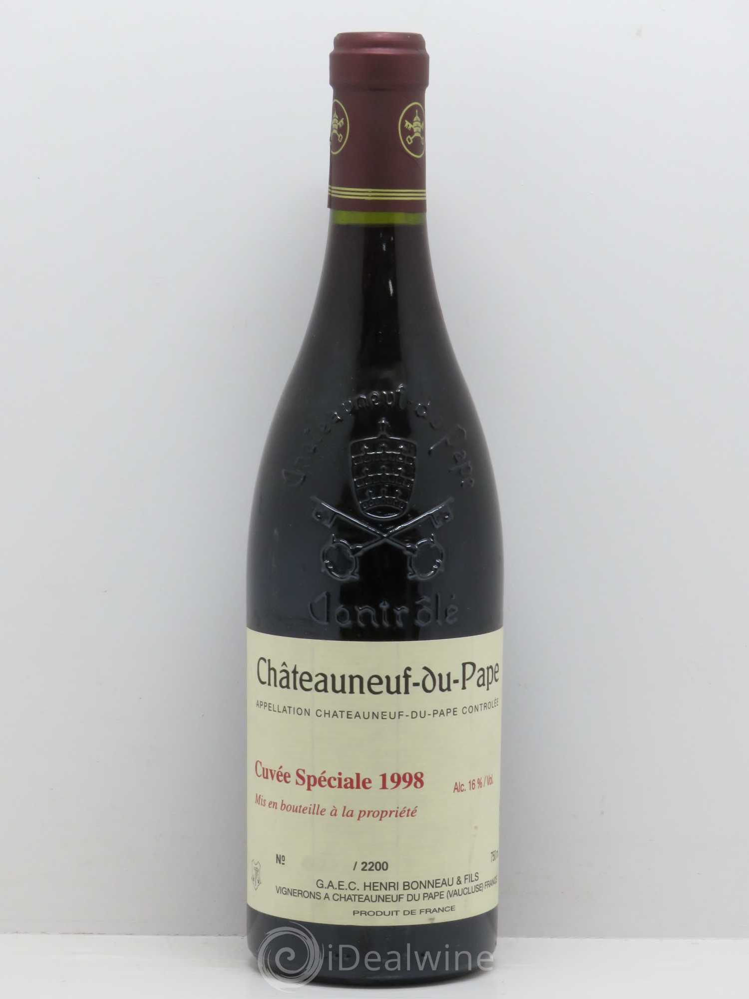 Châteauneuf-du-Pape Cuvée spéciale Henri Bonneau & Fils 1998 - Lot de 1 bouteille - 0