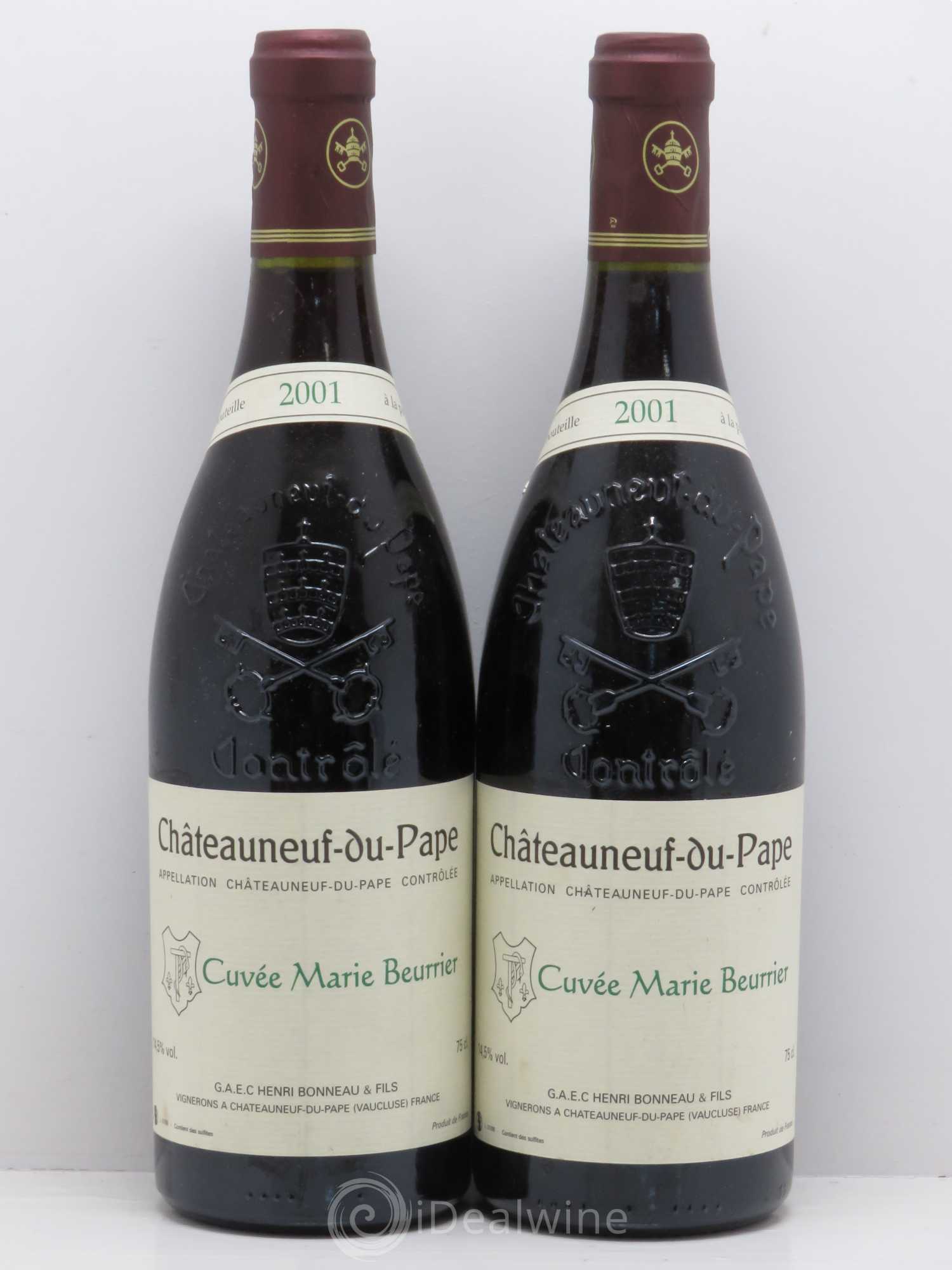 Châteauneuf-du-Pape Marie Beurrier Henri Bonneau & Fils 2001 - Lot de 2 bouteilles - 0
