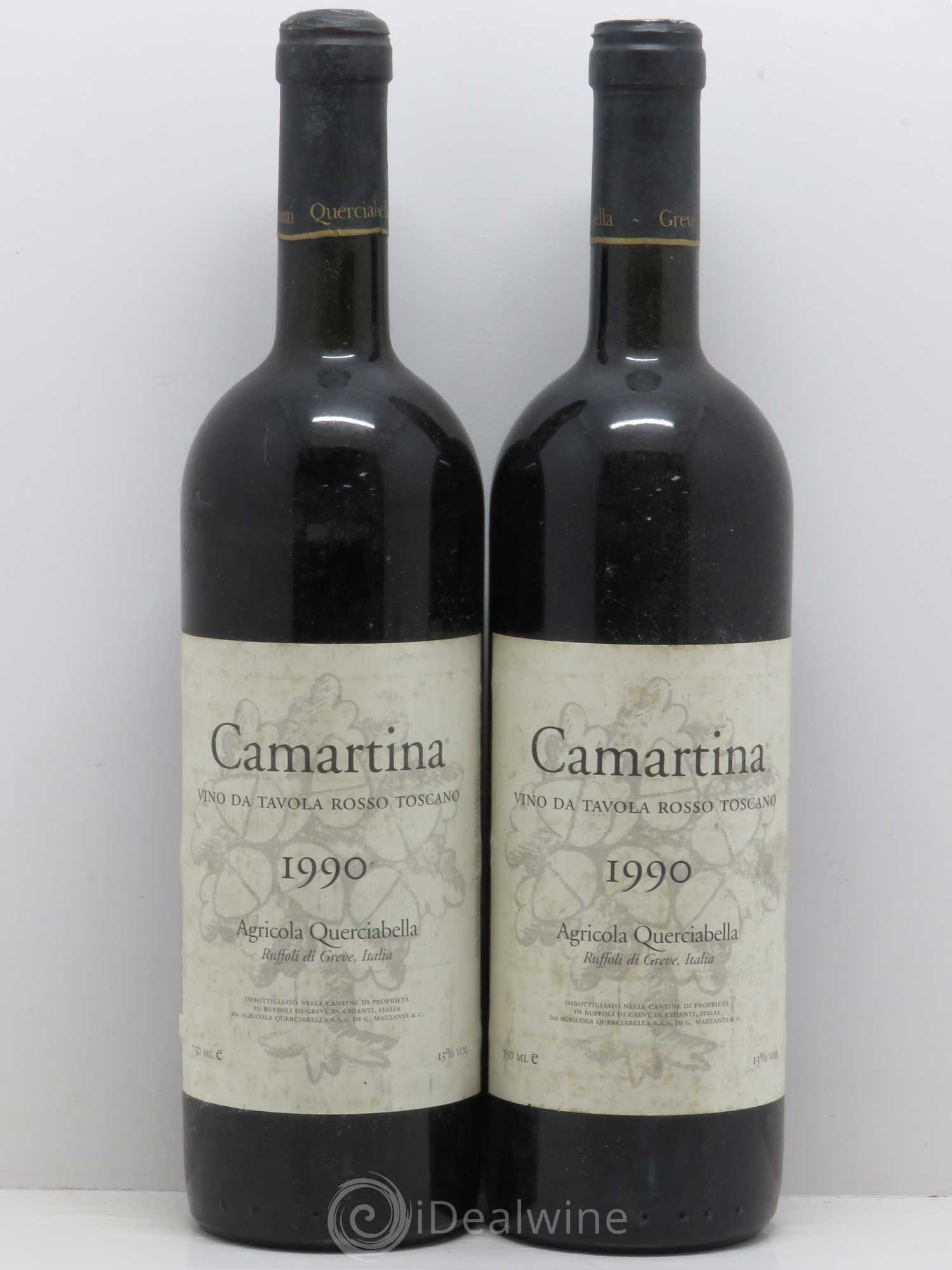 Toscana IGT Querciabella Camartina Sebastiano Castiglioni 1990 - Lot de 2 bouteilles - 0