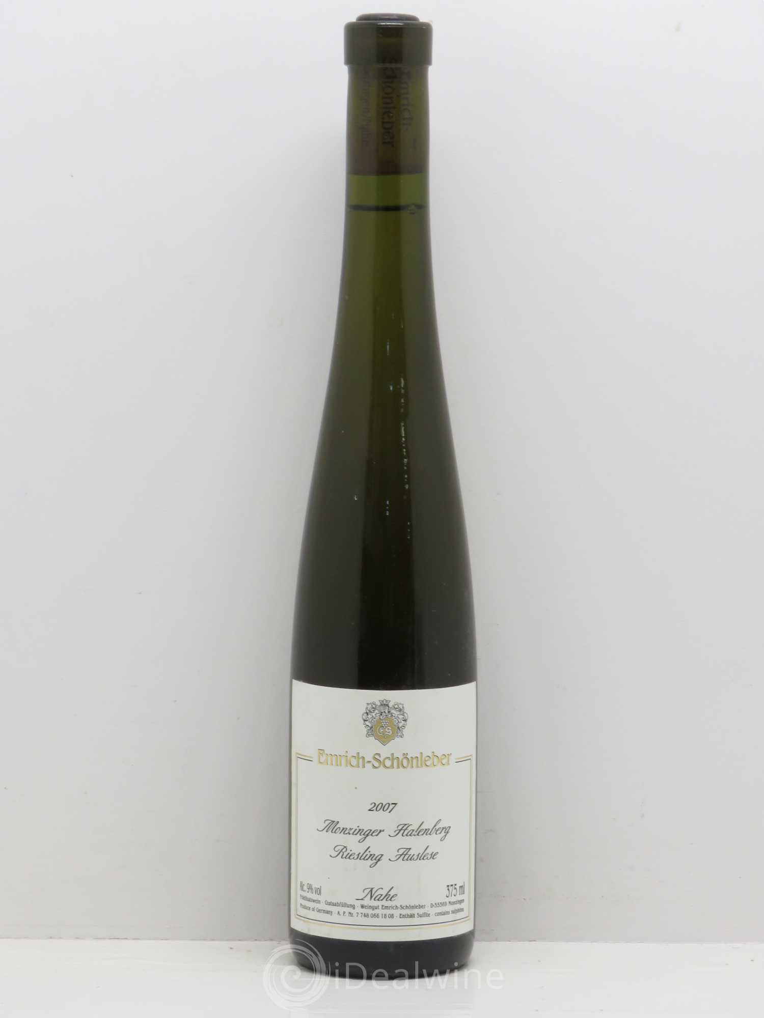 Allemagne Mosel-Saar Emrich Schonleber Monzinger Halenberg Auslese (sans prix de réserve) 2007 - Posten von 1 Demi-Flasche - 0