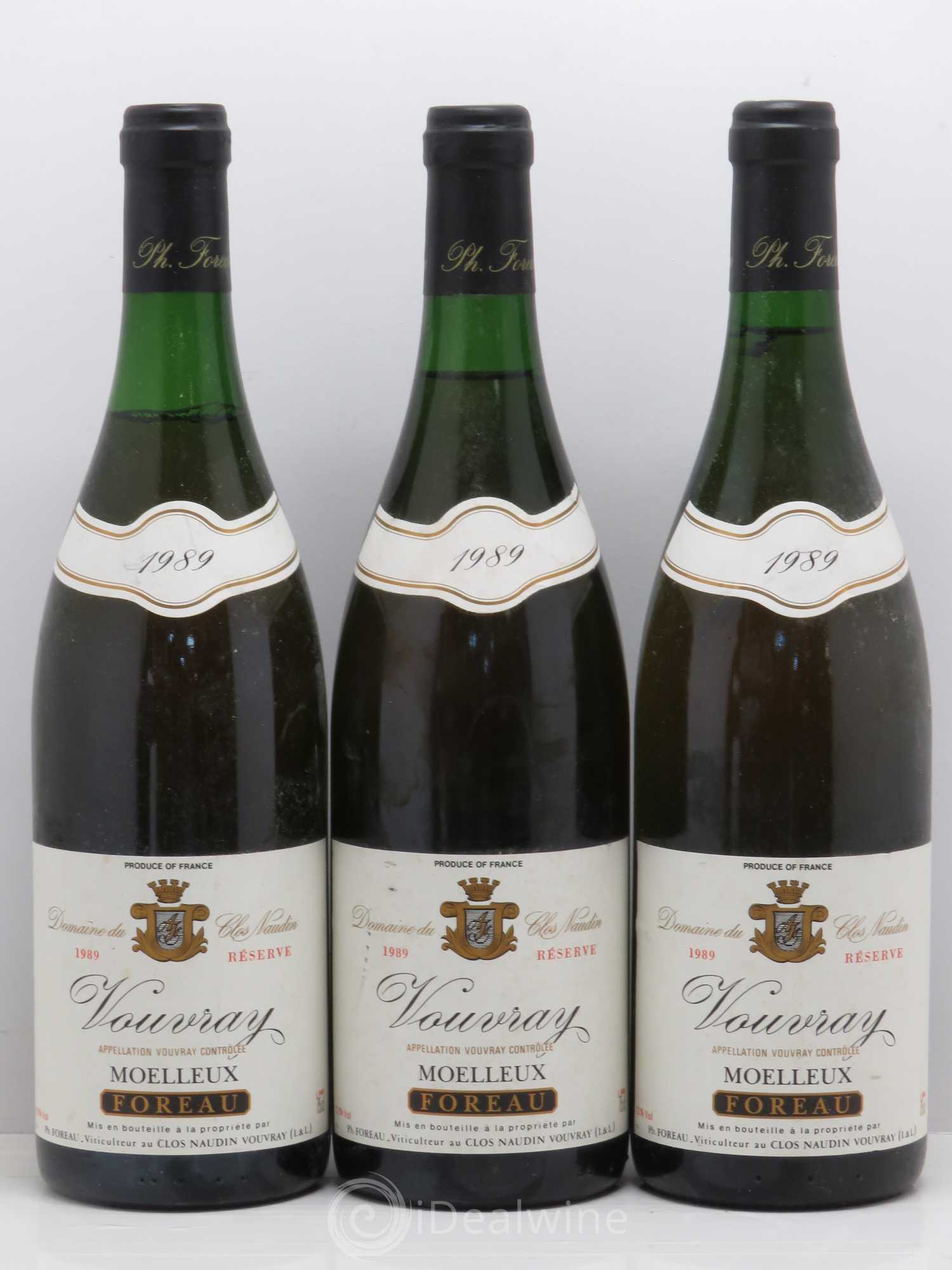 Vouvray Moelleux Réserve Clos Naudin - Philippe Foreau 1989 - Lotto di 3 bottiglie - 0