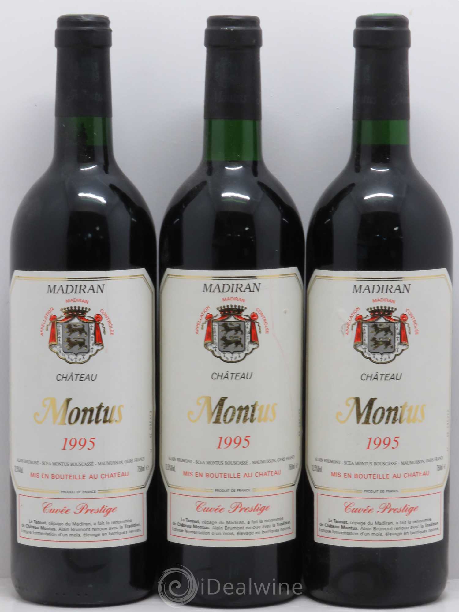 Madiran Château Montus-Prestige Alain Brumont 1995 - Lot de 3 bouteilles - 0