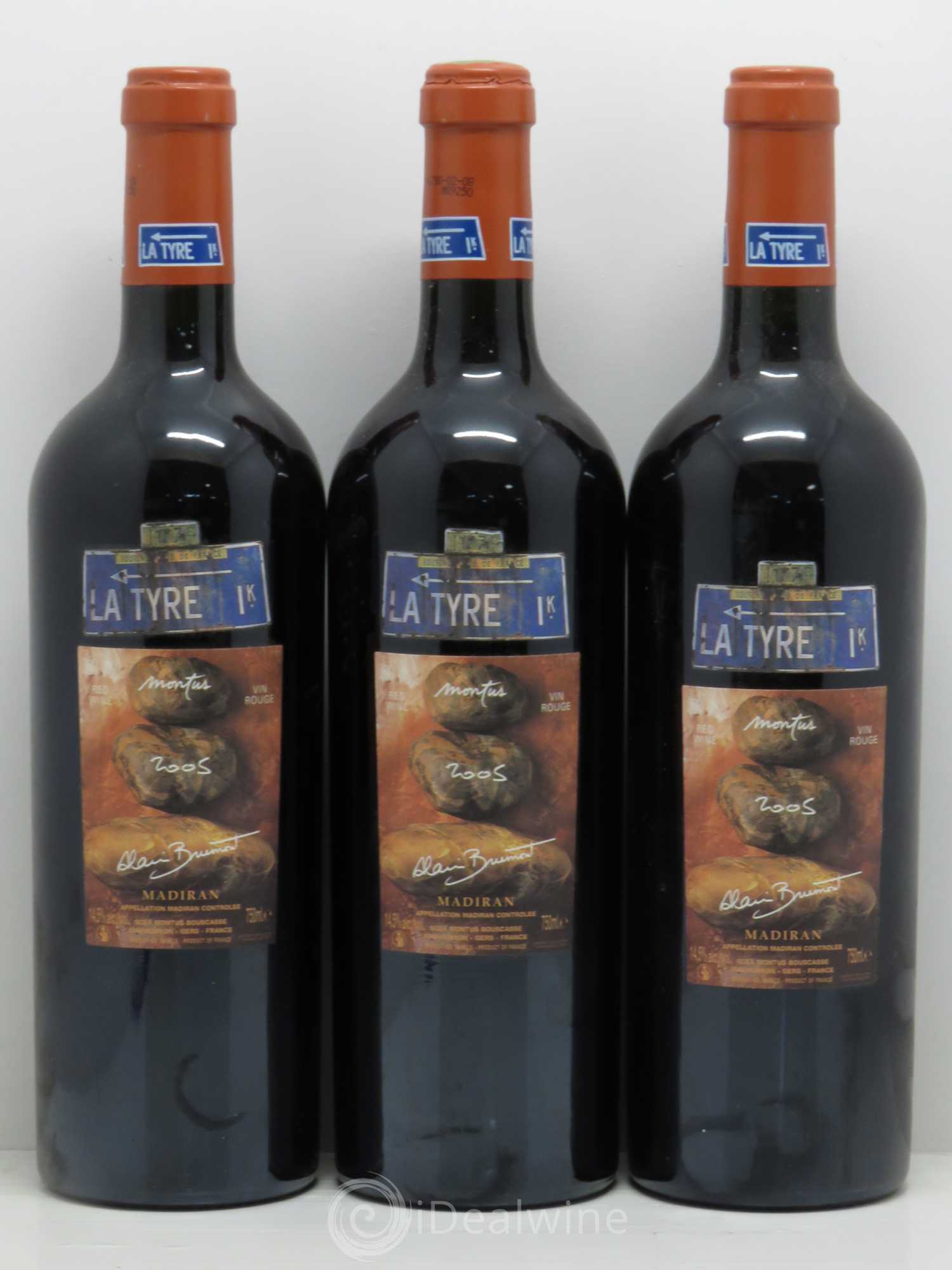 Madiran Château Montus-La Tyre Alain Brumont 2005 - Lot de 3 bouteilles - 0