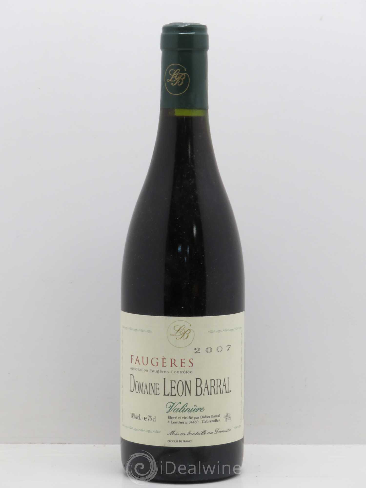 Faugères Valinière Domaine Léon Barral 2007 - Lot de 1 bouteille - 0