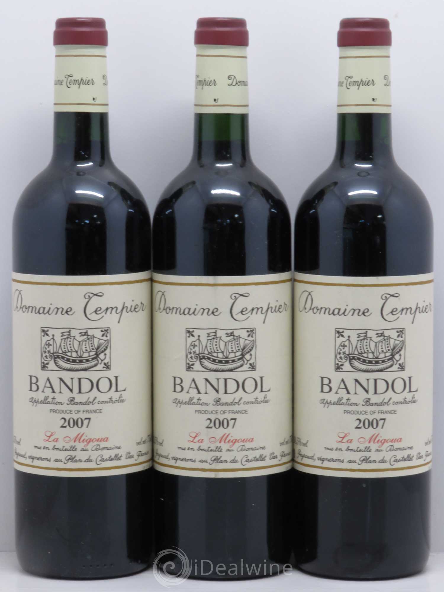 Bandol Domaine Tempier Cuvée La Migoua Famille Peyraud 2007 - Lot de 3 bouteilles - 0