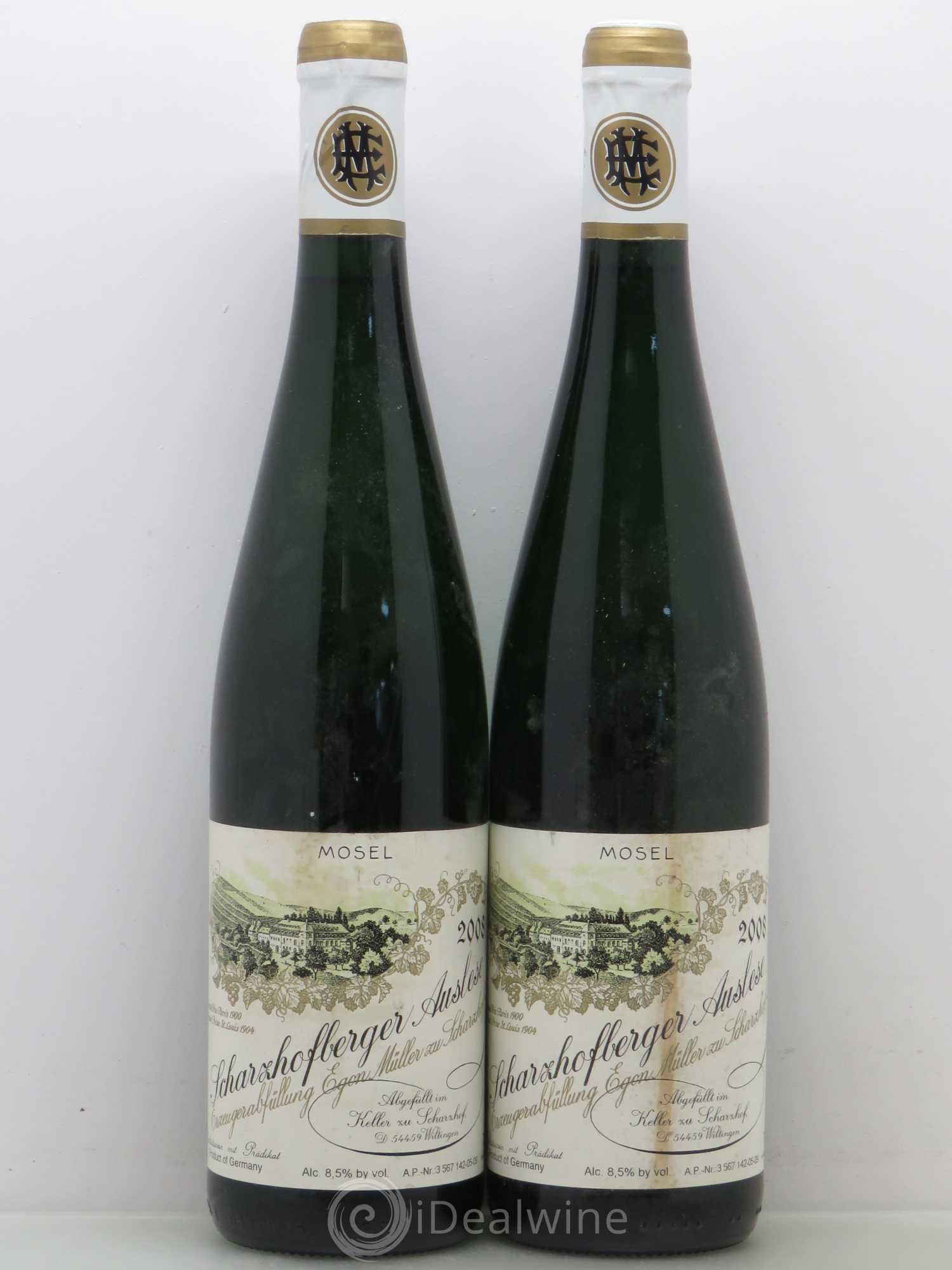 Allemagne Mosel-Saar Egon Müller Schwarzorfberger Auslese 2008 - Posten von 2 Flaschen - 0