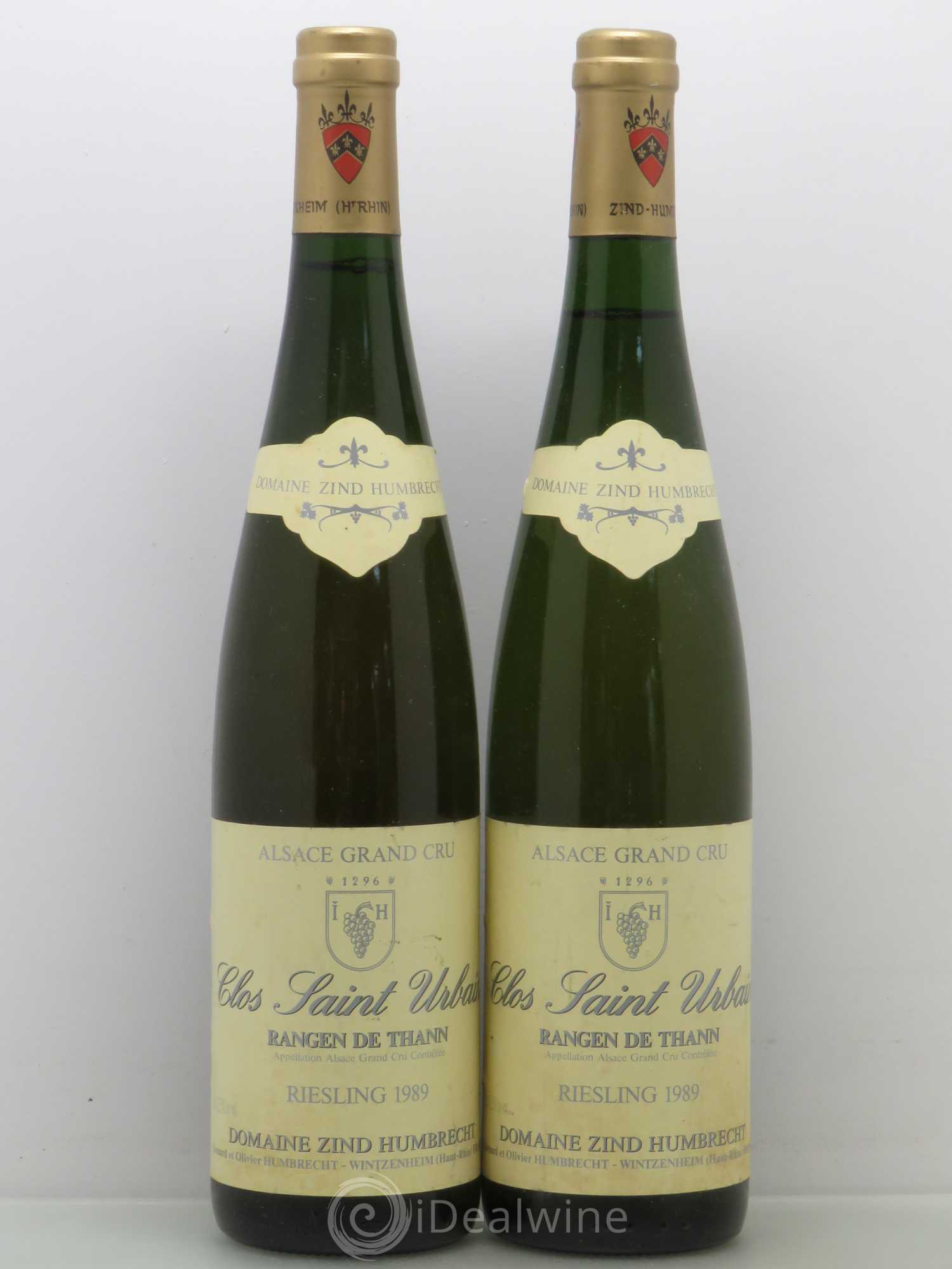 Alsace Riesling Grand Cru Rangen de Thann Clos Saint Urbain Zind-Humbrecht (Domaine) 1989 - Lot de 2 bouteilles - 0