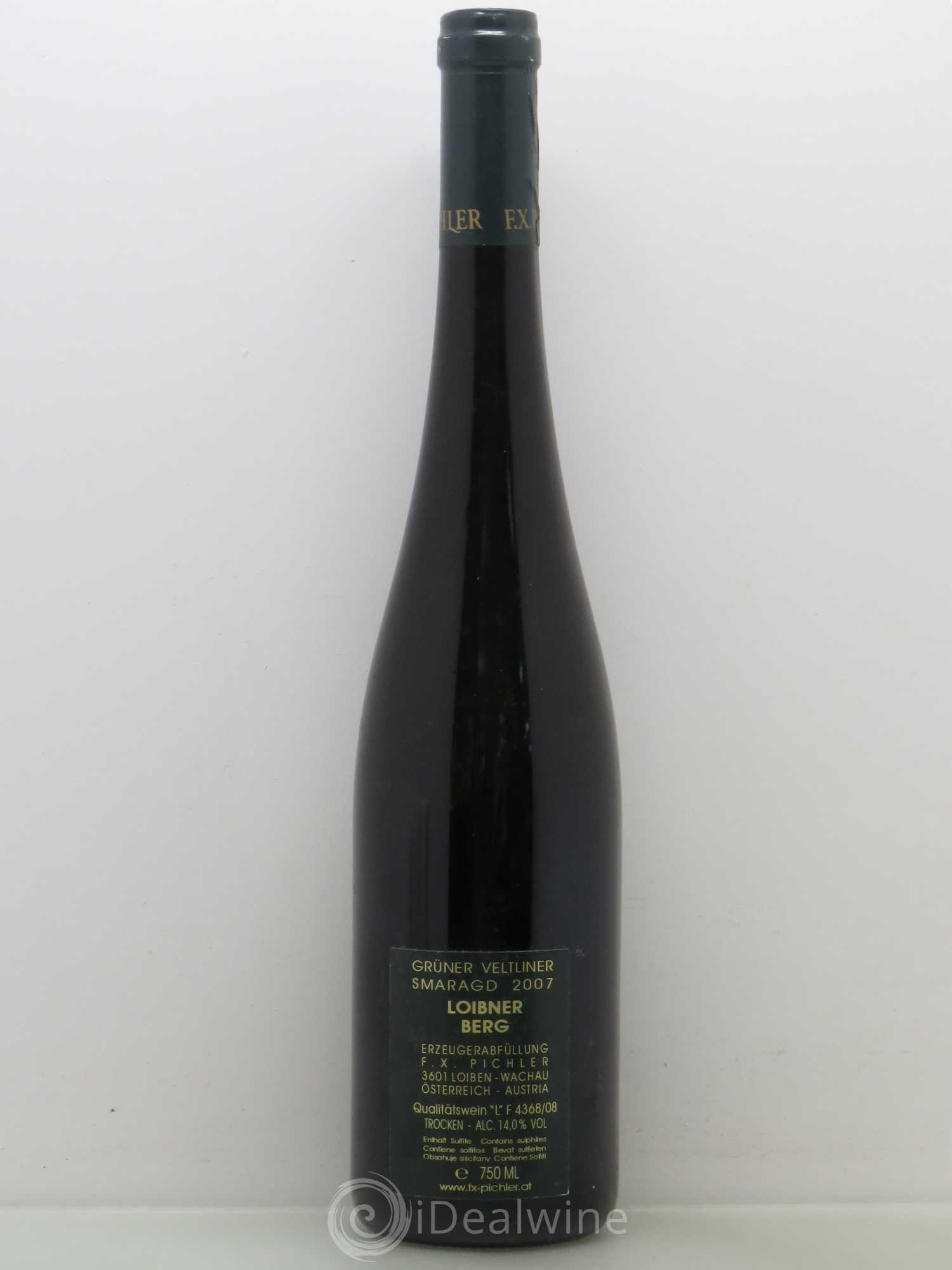 Autriche FX Pichler Gruner Vetliner Loibner Berg Smarag 2007 - Posten von 1 Flasche - 1