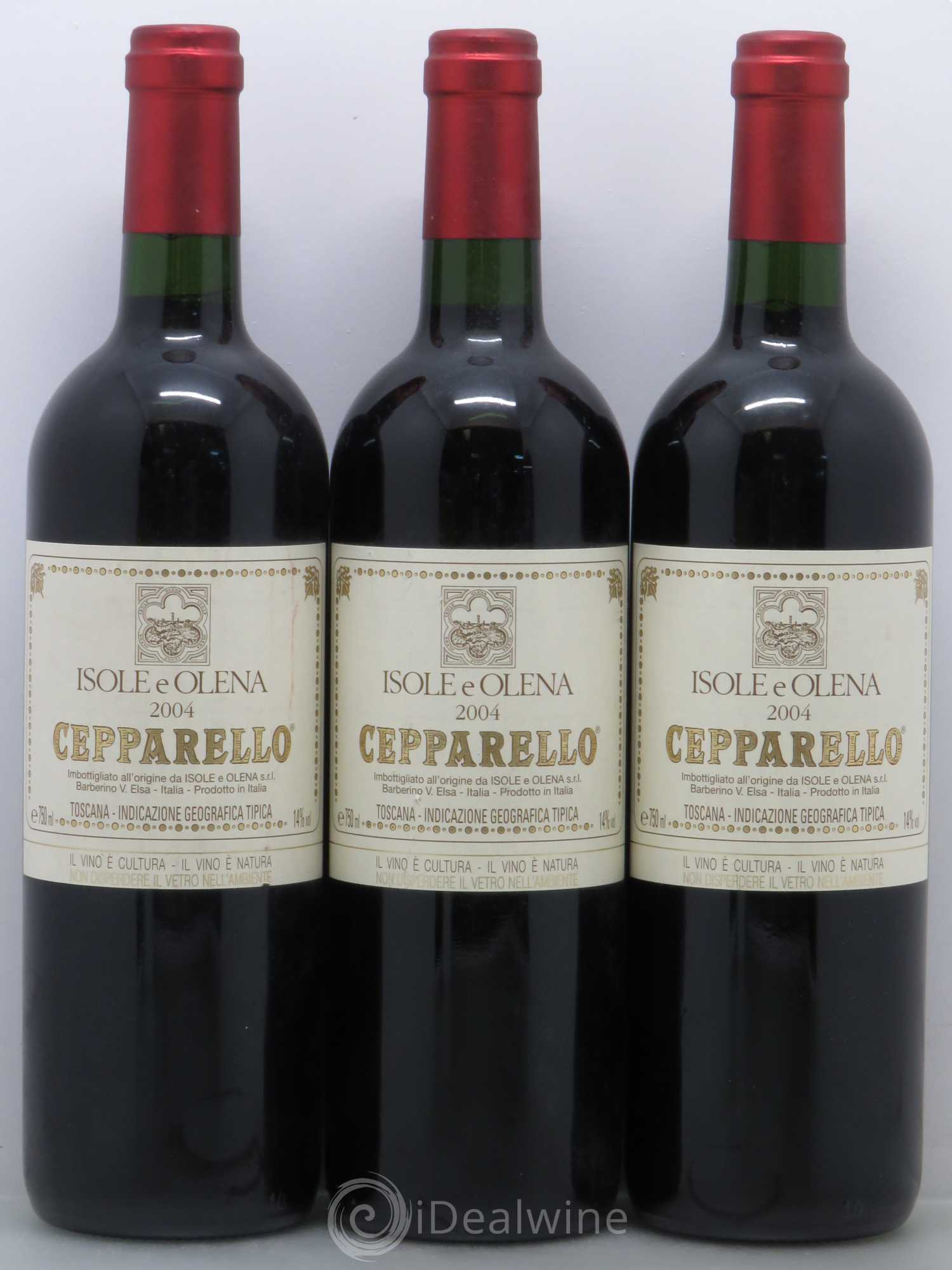 Italie Isole e Olena Cepparello 2004 - Lot de 3 bouteilles - 0