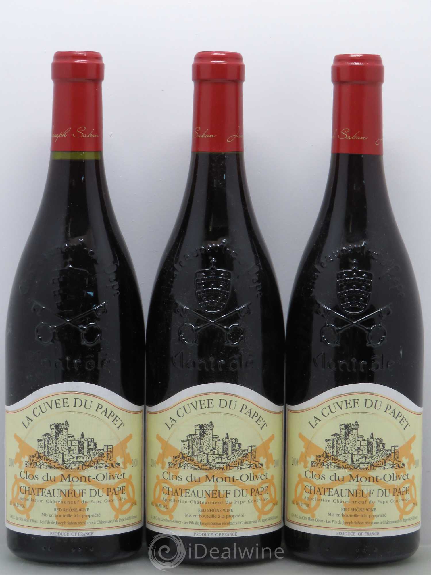 Châteauneuf-du-Pape Cuvée du Papet Clos du Mont-Olivet 2000 - Lot de 3 bouteilles - 0