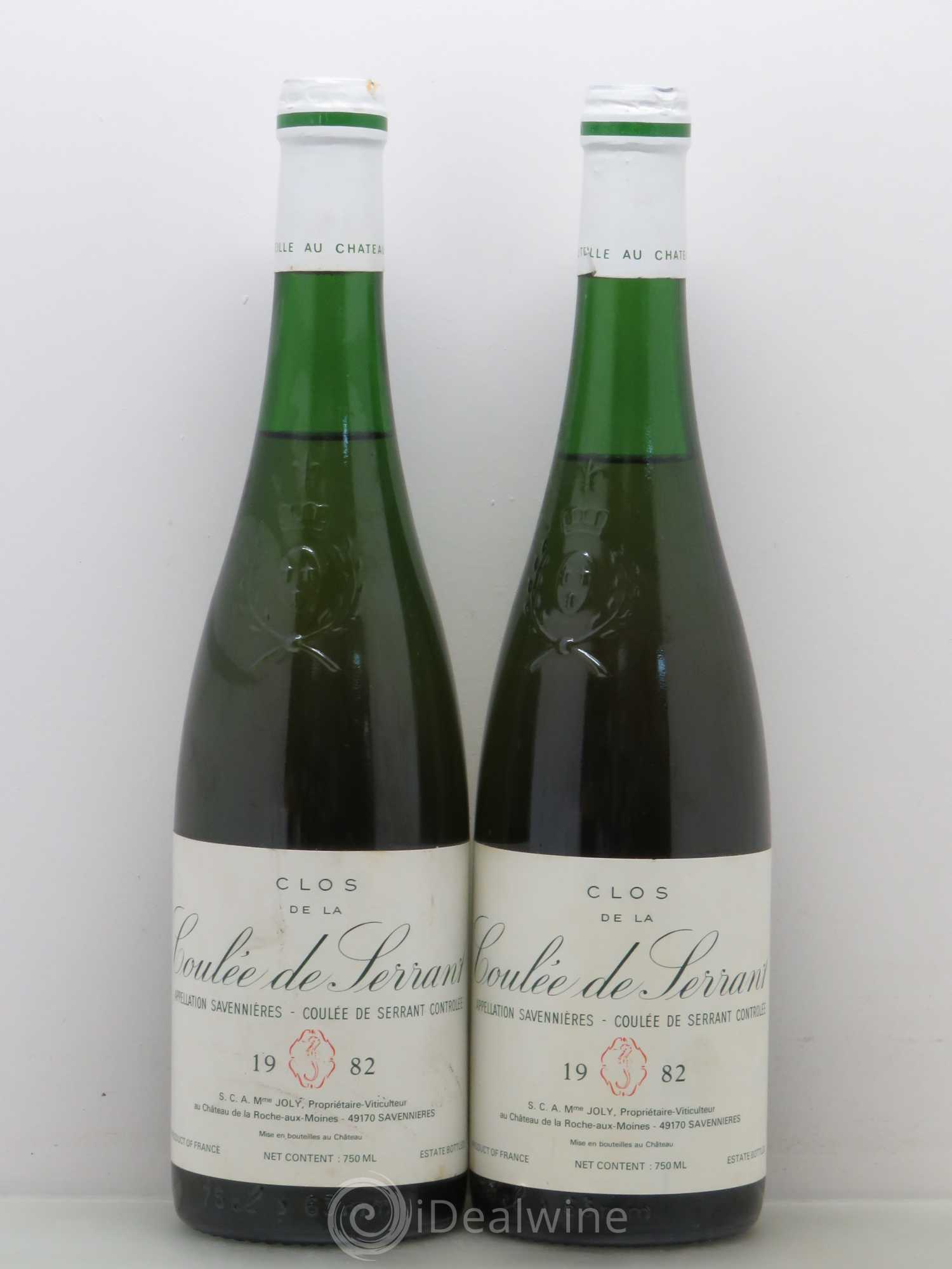 Savennières Clos de la Coulée de Serrant Vignobles de la Coulée de Serrant - Nicolas Joly 1982 - Lot de 2 bouteilles - 0