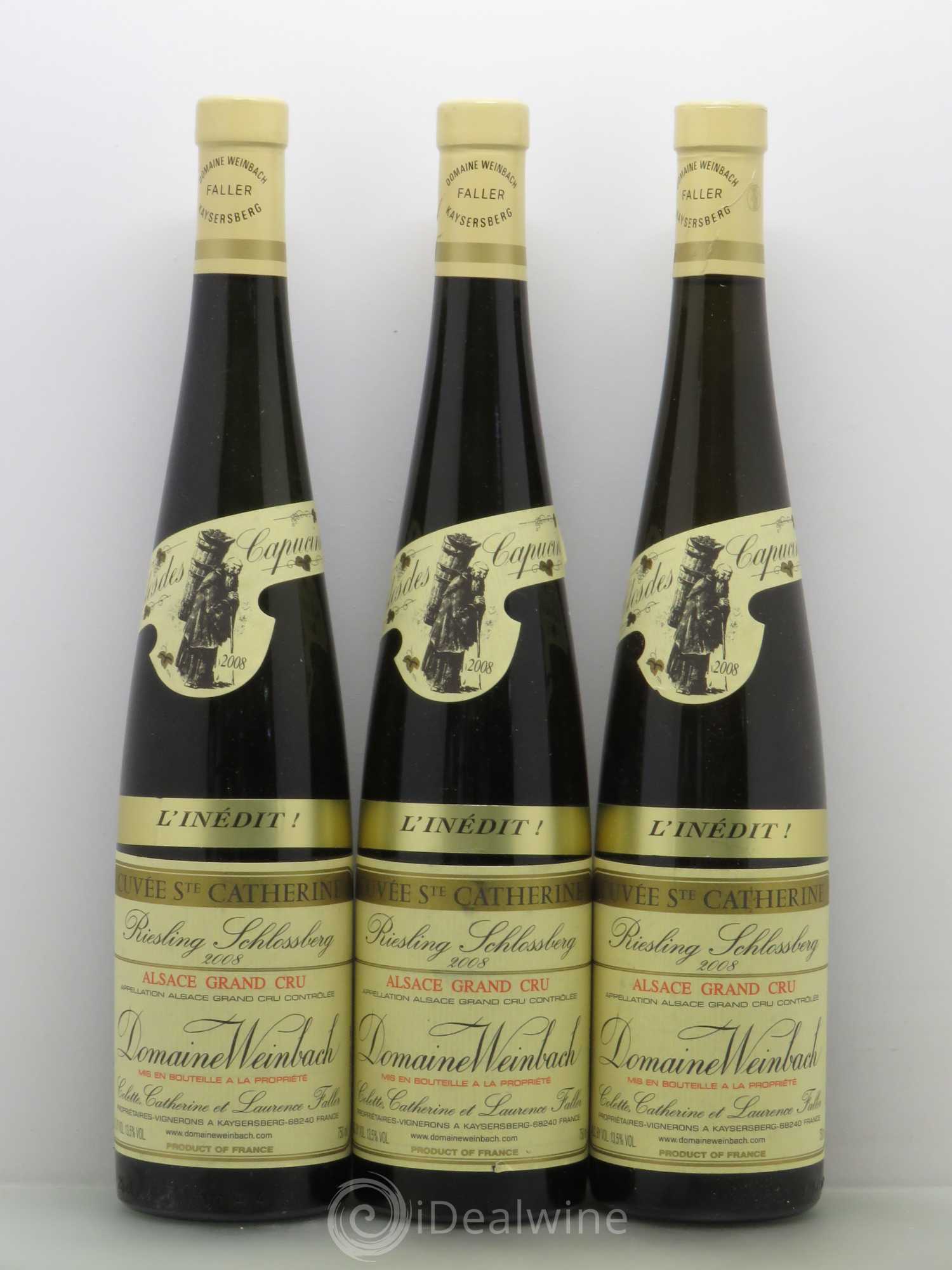 Alsace Riesling Grand Cru Schlossberg Cuvée Sainte Catherine l'Inédit Weinbach (Domaine) 2008 - Lot de 3 bouteilles - 0