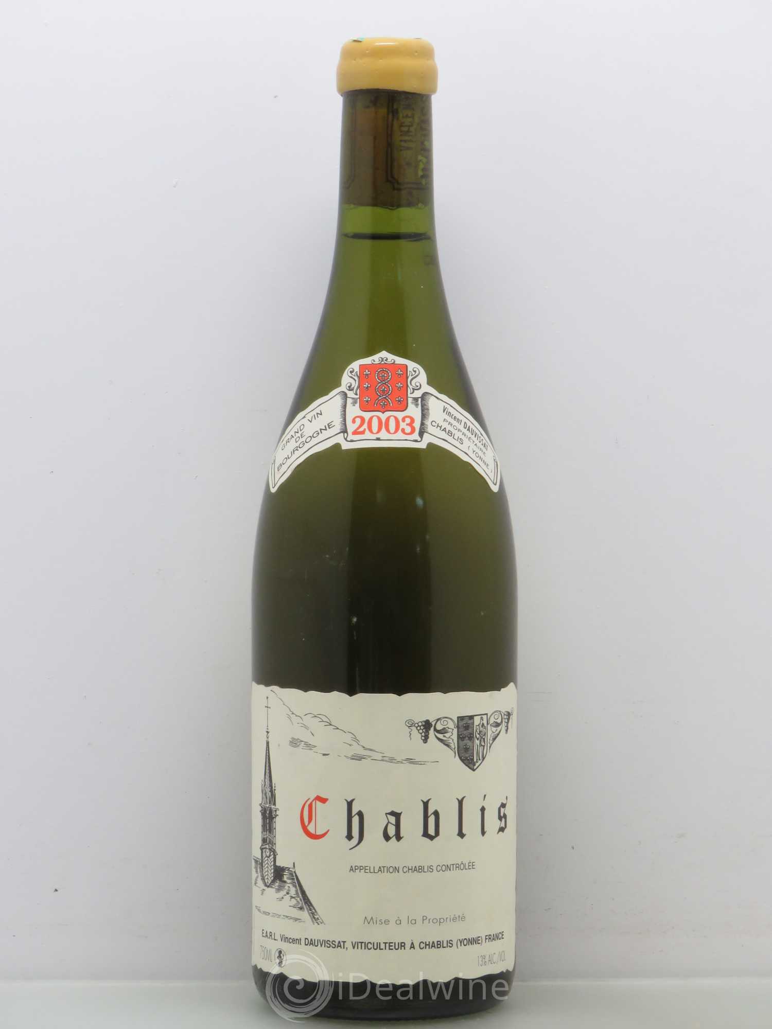 Chablis Vincent Dauvissat (Domaine) 2003 - Lot de 1 bouteille - 0