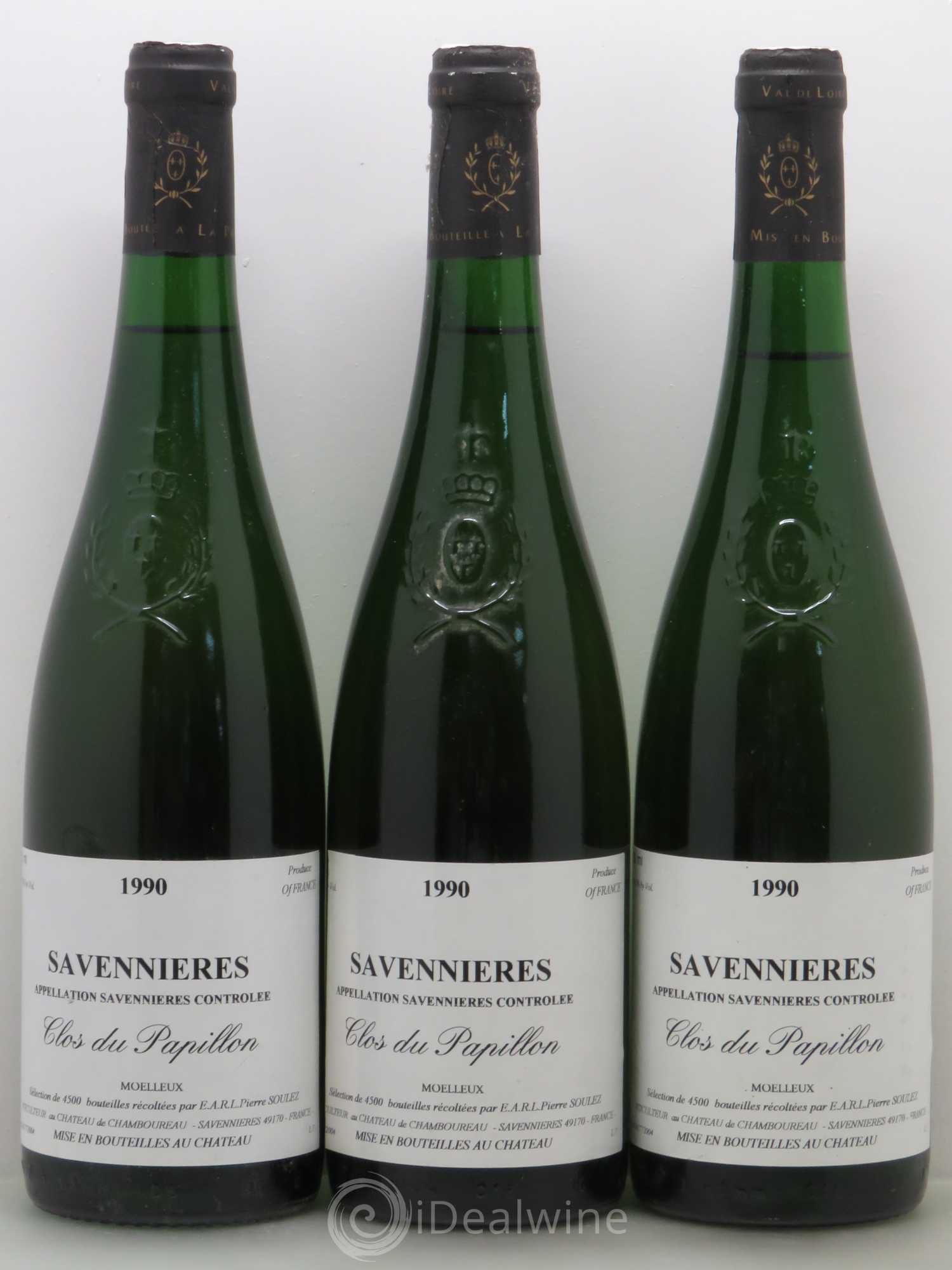 Savennières Clos du Papillon Château de Chamboureau 1990 - Lotto di 3 bottiglie - 0