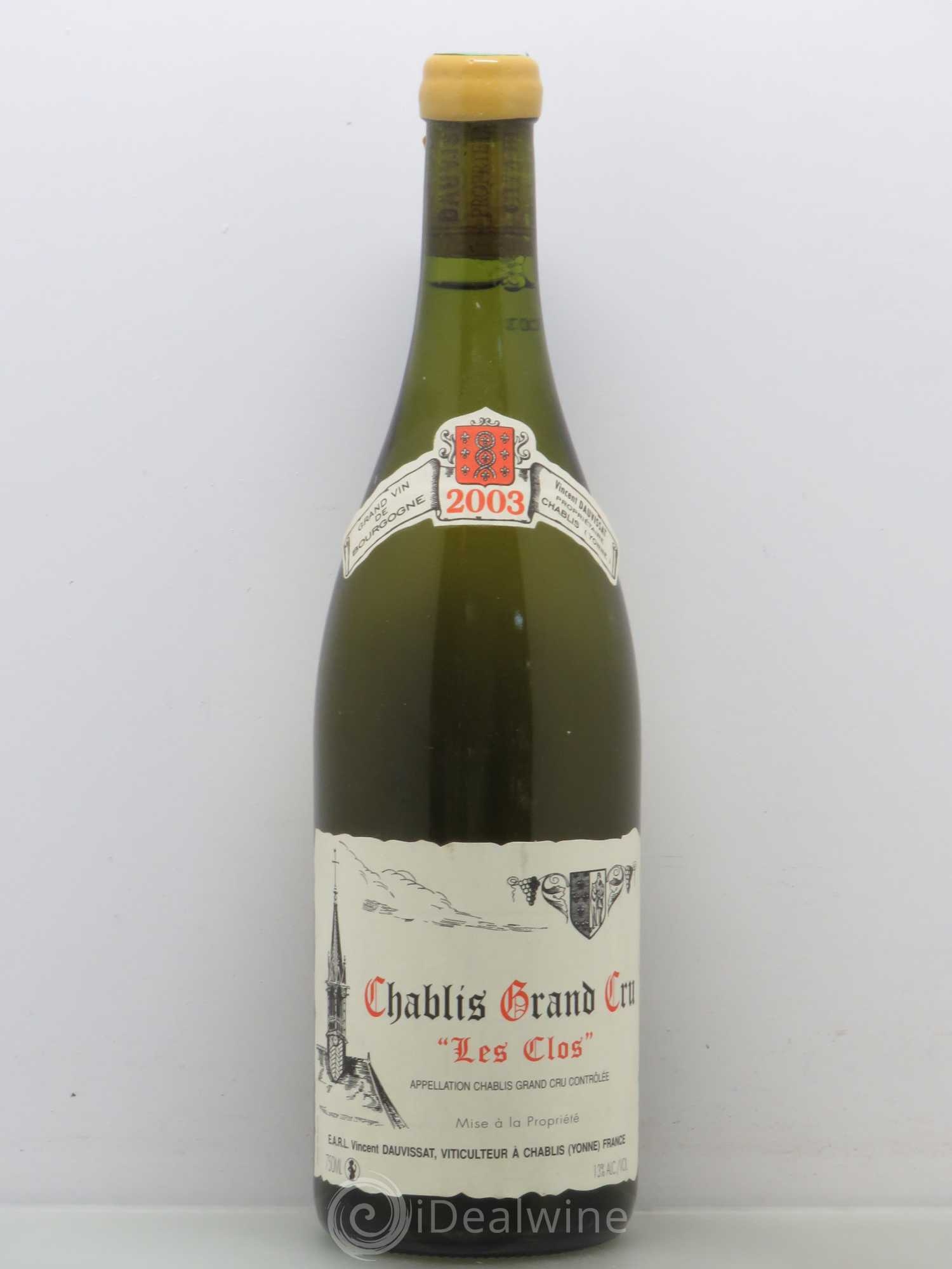Chablis Grand Cru Les Clos Vincent Dauvissat (Domaine) 2003 - Lot de 1 bouteille - 0