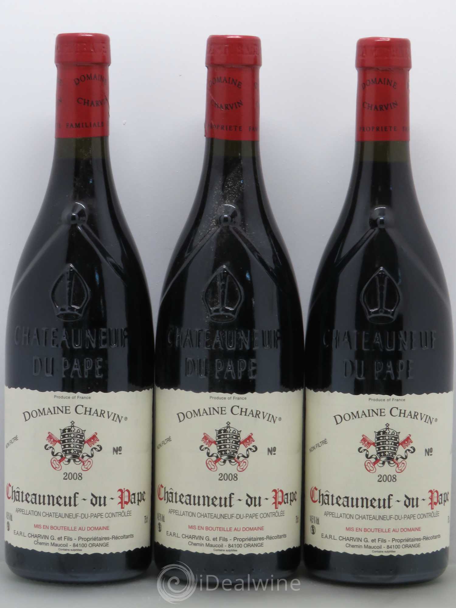 Châteauneuf-du-Pape Charvin (Domaine) 2008 - Lot de 3 bouteilles - 0