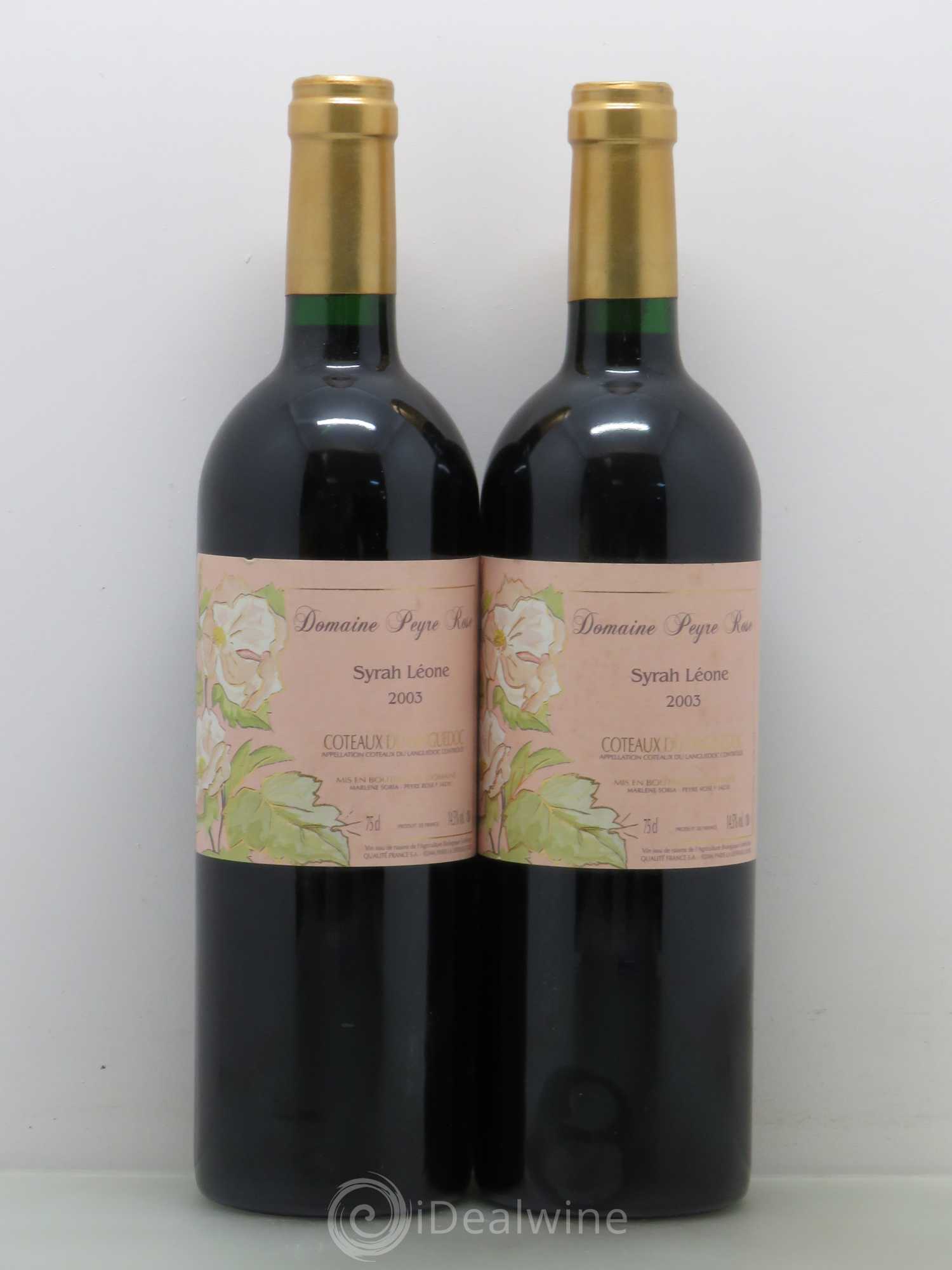 Coteaux du Languedoc Domaine Peyre Rose Belle Léone (anciennement Syrah Léone) Marlène Soria 2003 - Lot de 2 bouteilles - 0