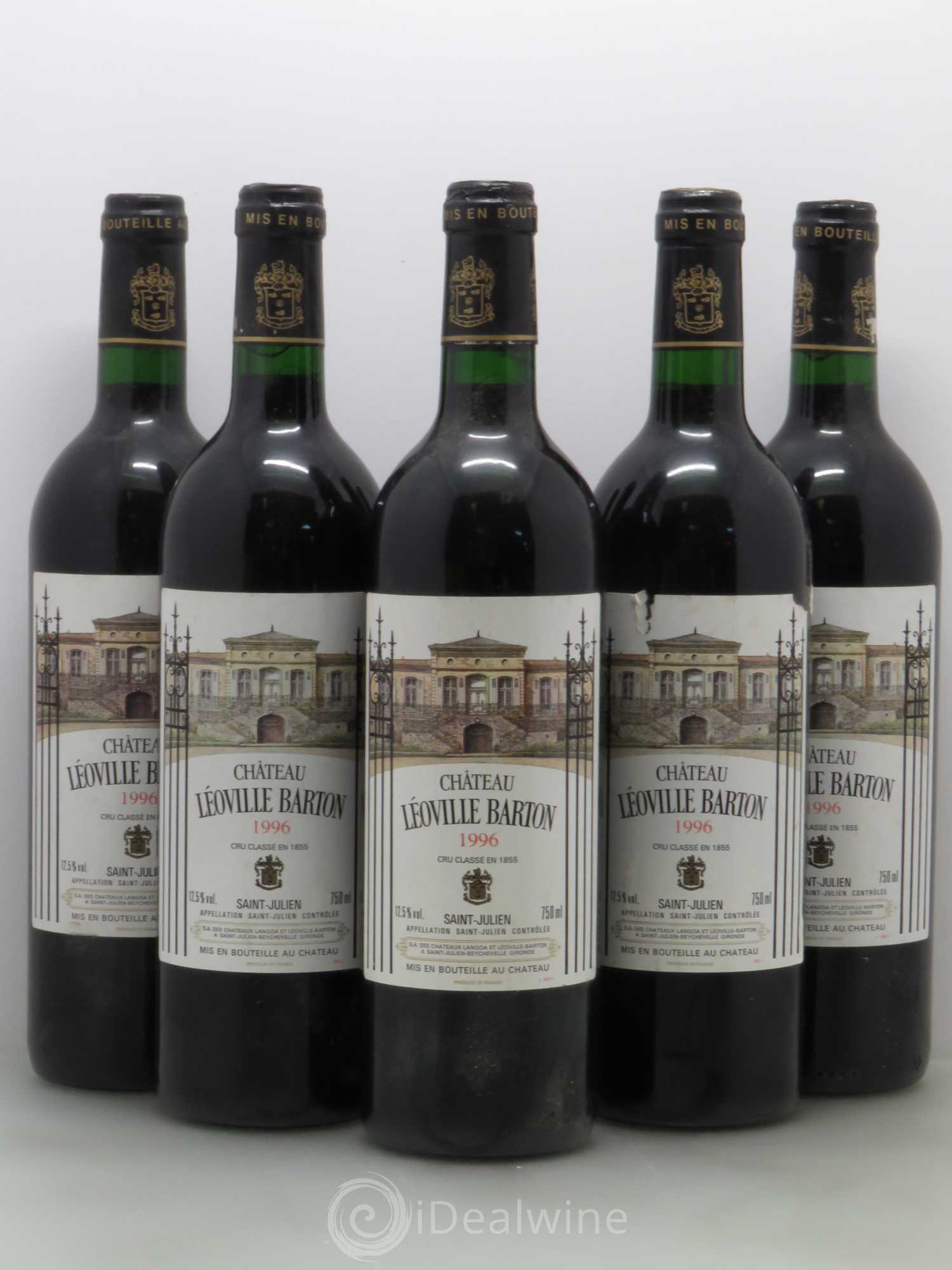 Château Léoville Barton 2ème Grand Cru Classé 1996 - Lot de 5 bouteilles - 0