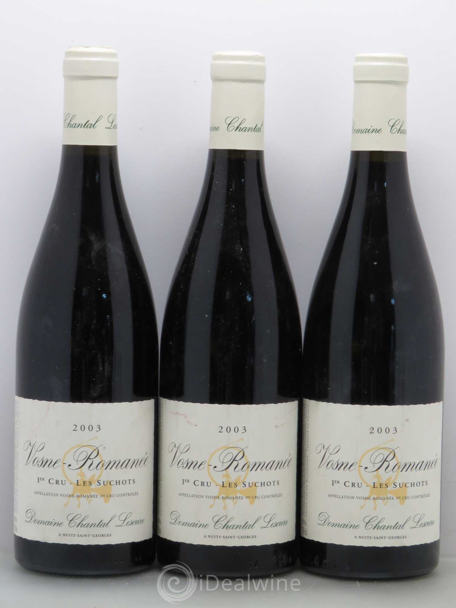 Vosne-Romanée 1er Cru Les Suchots Chantal Lescure 2003 - Lot de 3 bouteilles - 0