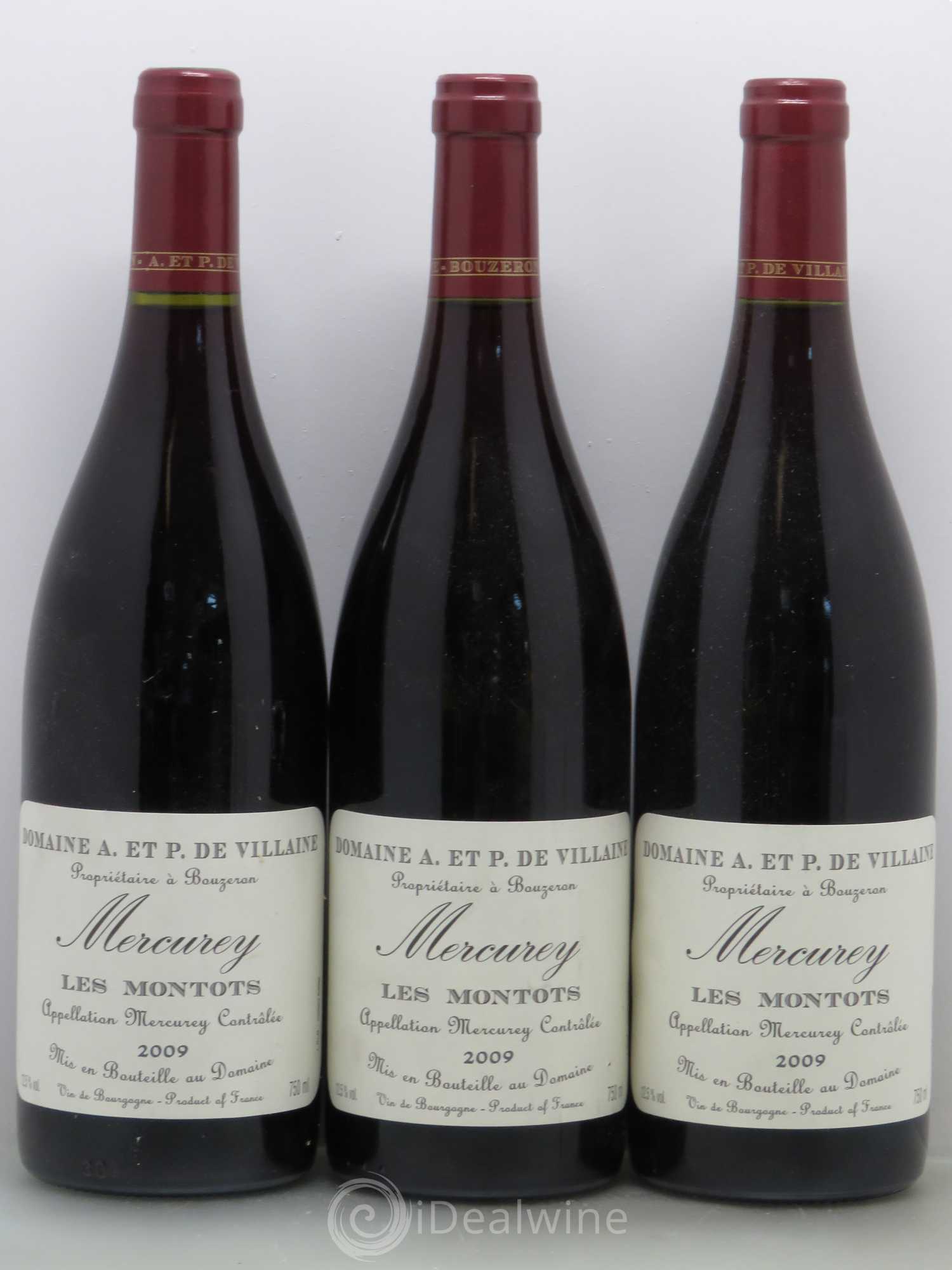 Mercurey Domaine De Villaine Les Montets 2009 - Posten von 3 Flaschen - 0