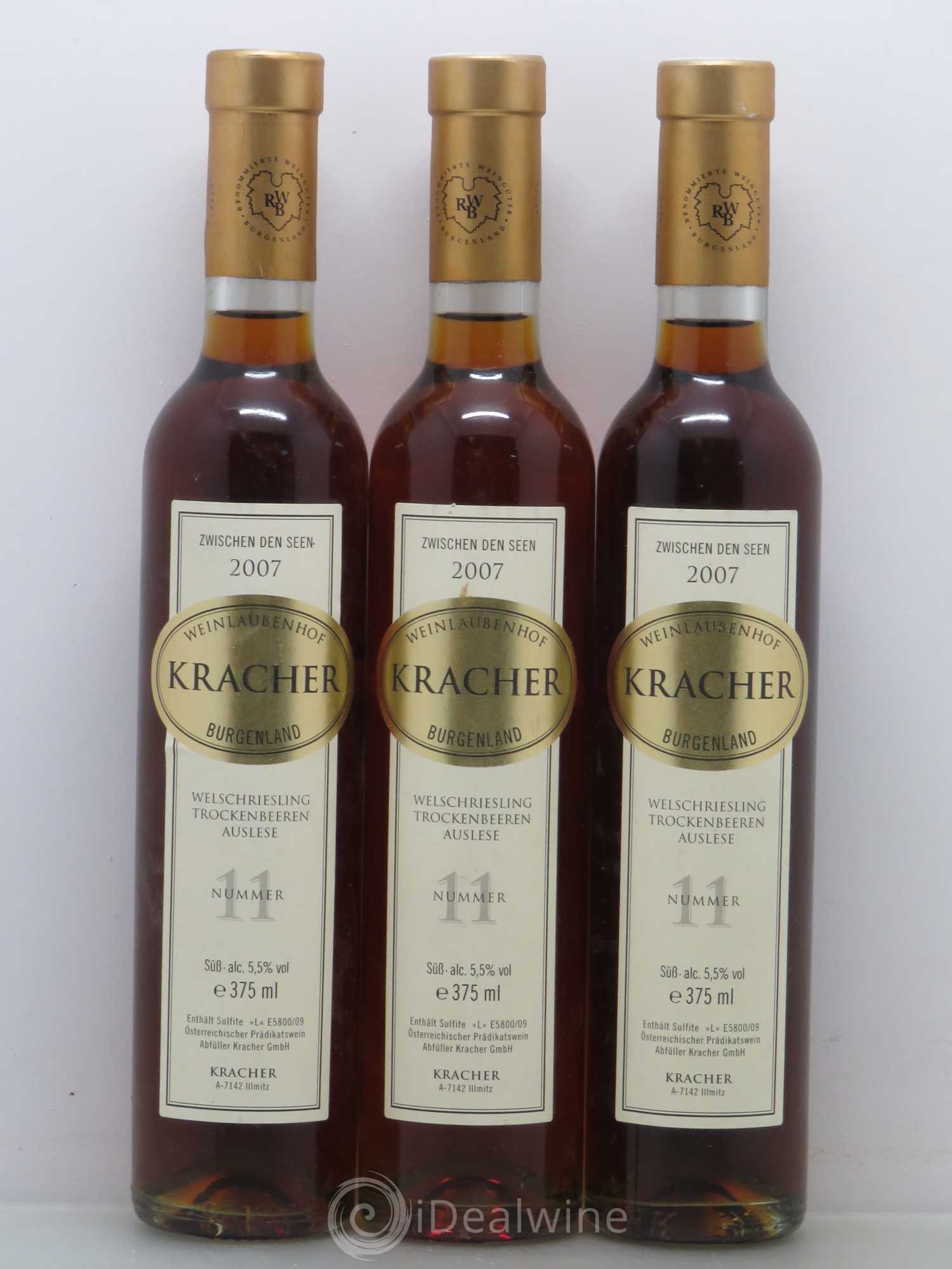 Autriche Alois Kracher TBA N°11 2007 - Lot de 3 demi bouteilles - 0