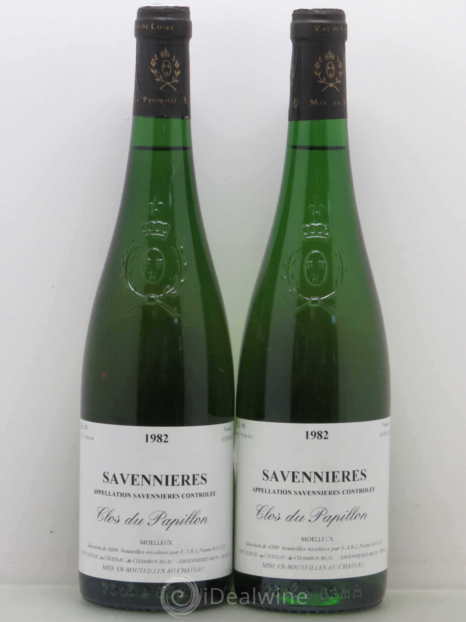 Savennières Clos du Papillon Château de Chamboureau Moelleux 1982 - Lot de 2 bouteilles - 0