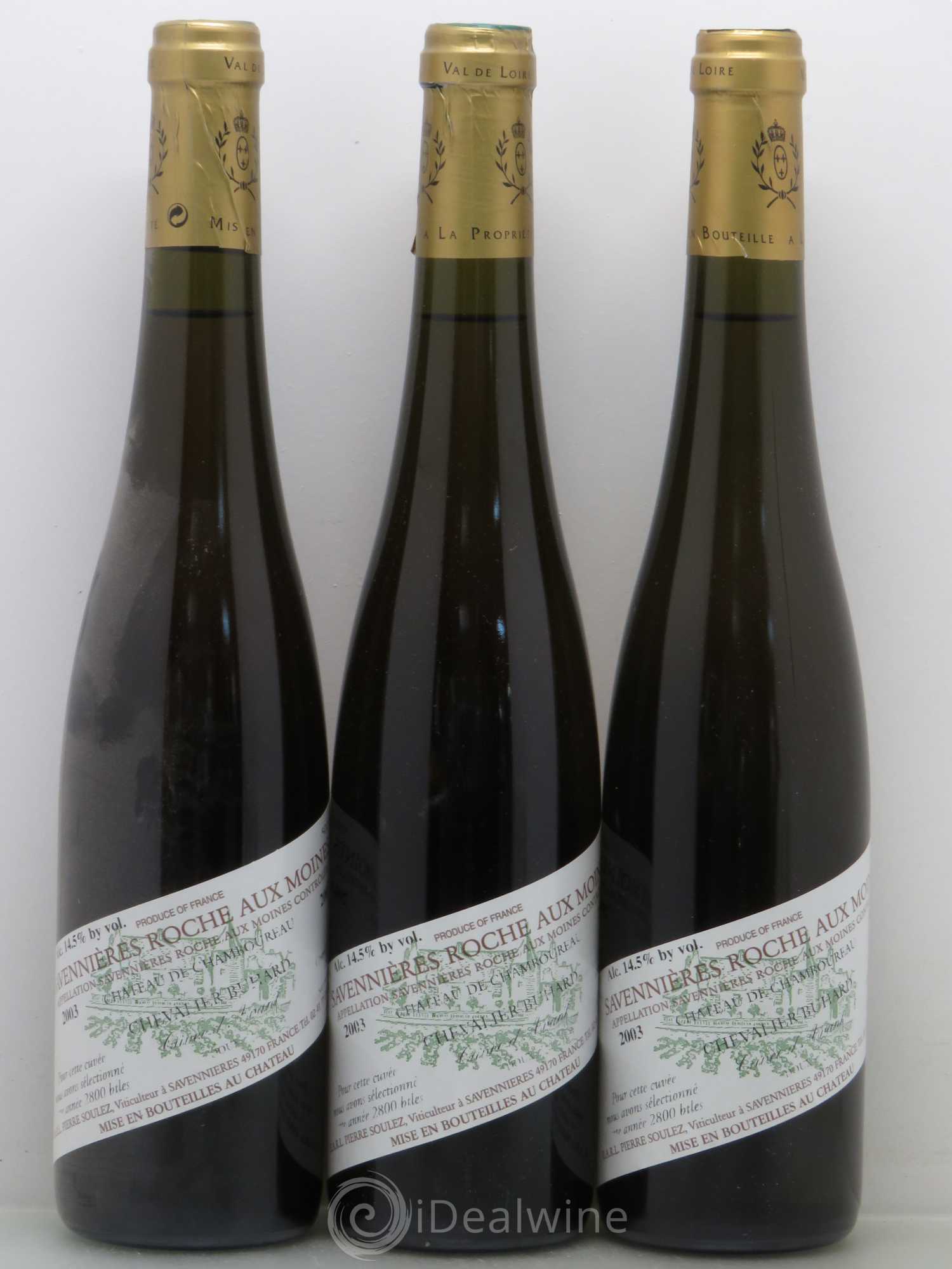 Savennières Roche aux Moines Château de Chamboureau Chevalier Buhard (50cl) Doux (sans prix de réserve) 2003 - Lotto di 6 bottiglie - 1