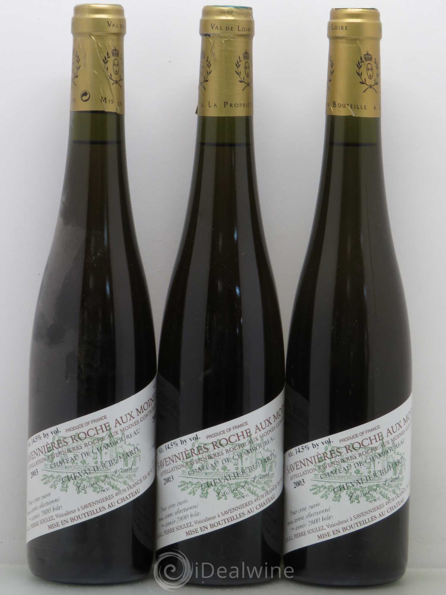 Savennières Roche aux Moines Château de Chamboureau Chevalier Buhard (50cl) Doux (sans prix de réserve) 2003 - Lotto di 6 bottiglie - 2