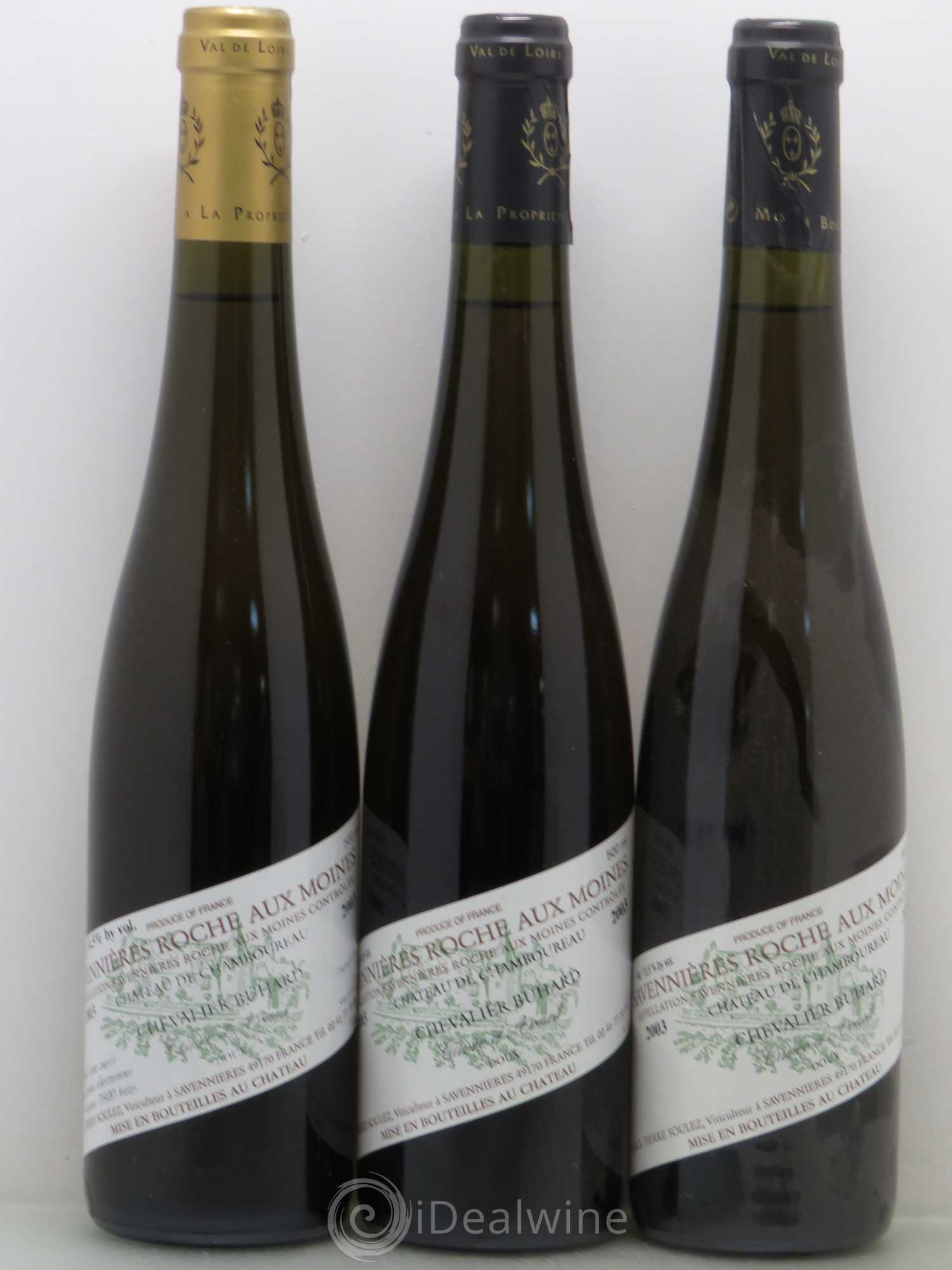 Savennières Roche aux Moines Château de Chamboureau Chevalier Buhard (50cl) doux (sans prix de réserve) 2003 - Lotto di 3 bottiglie - 0