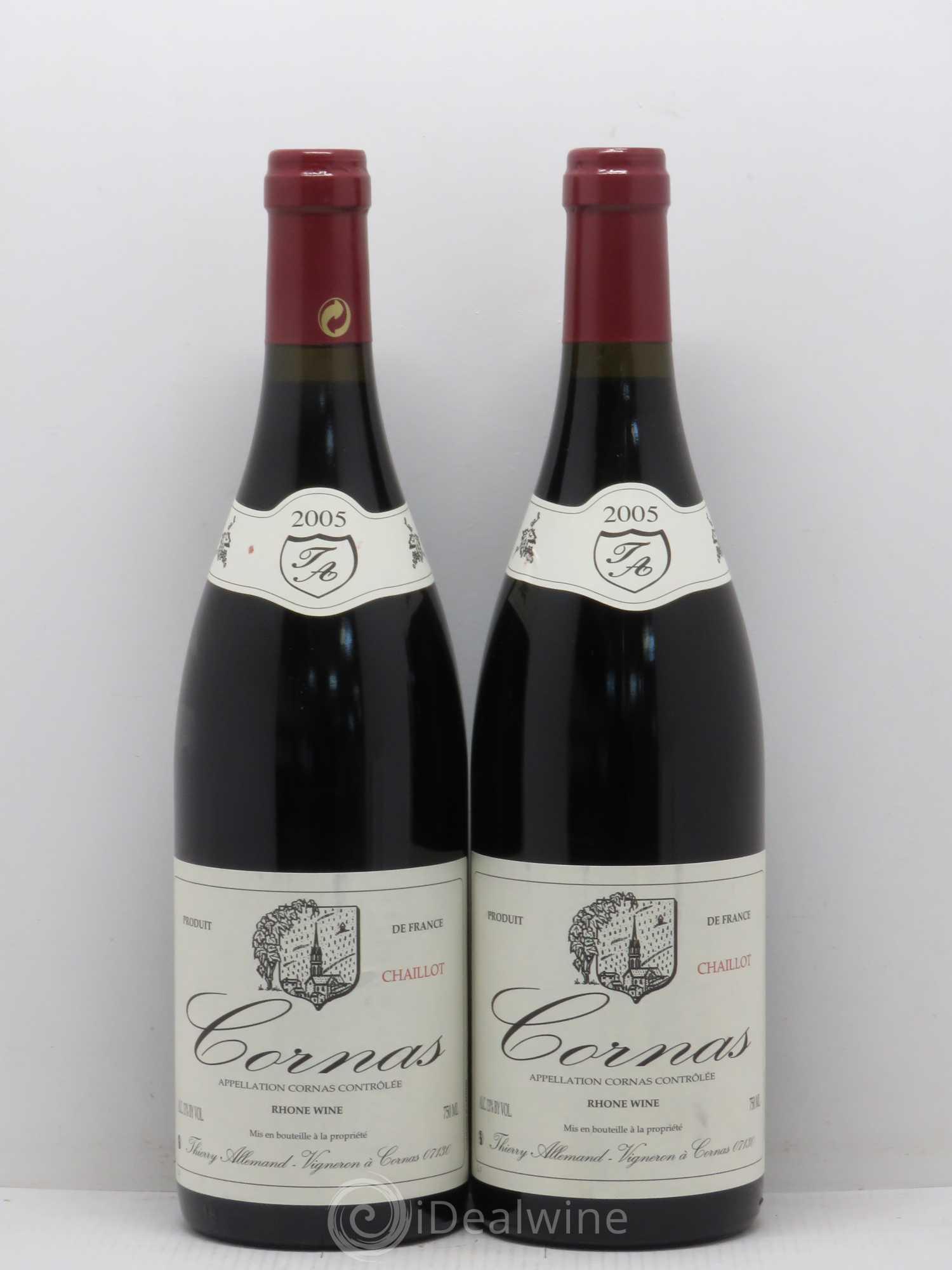 Cornas Chaillot Thierry Allemand 2005 - Lot de 2 bouteilles - 0