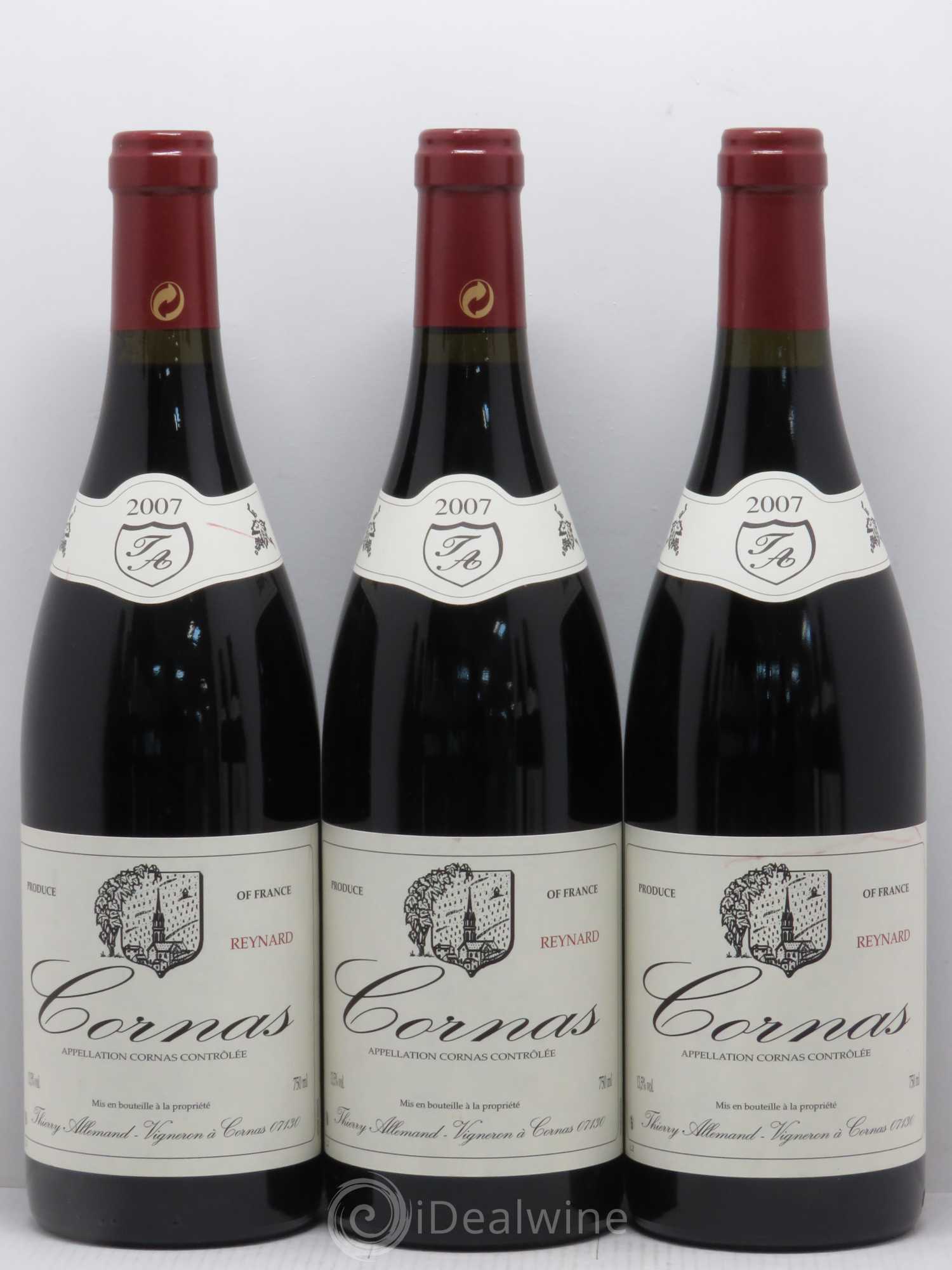 Cornas Reynard Thierry Allemand 2007 - Lot de 3 bouteilles - 0