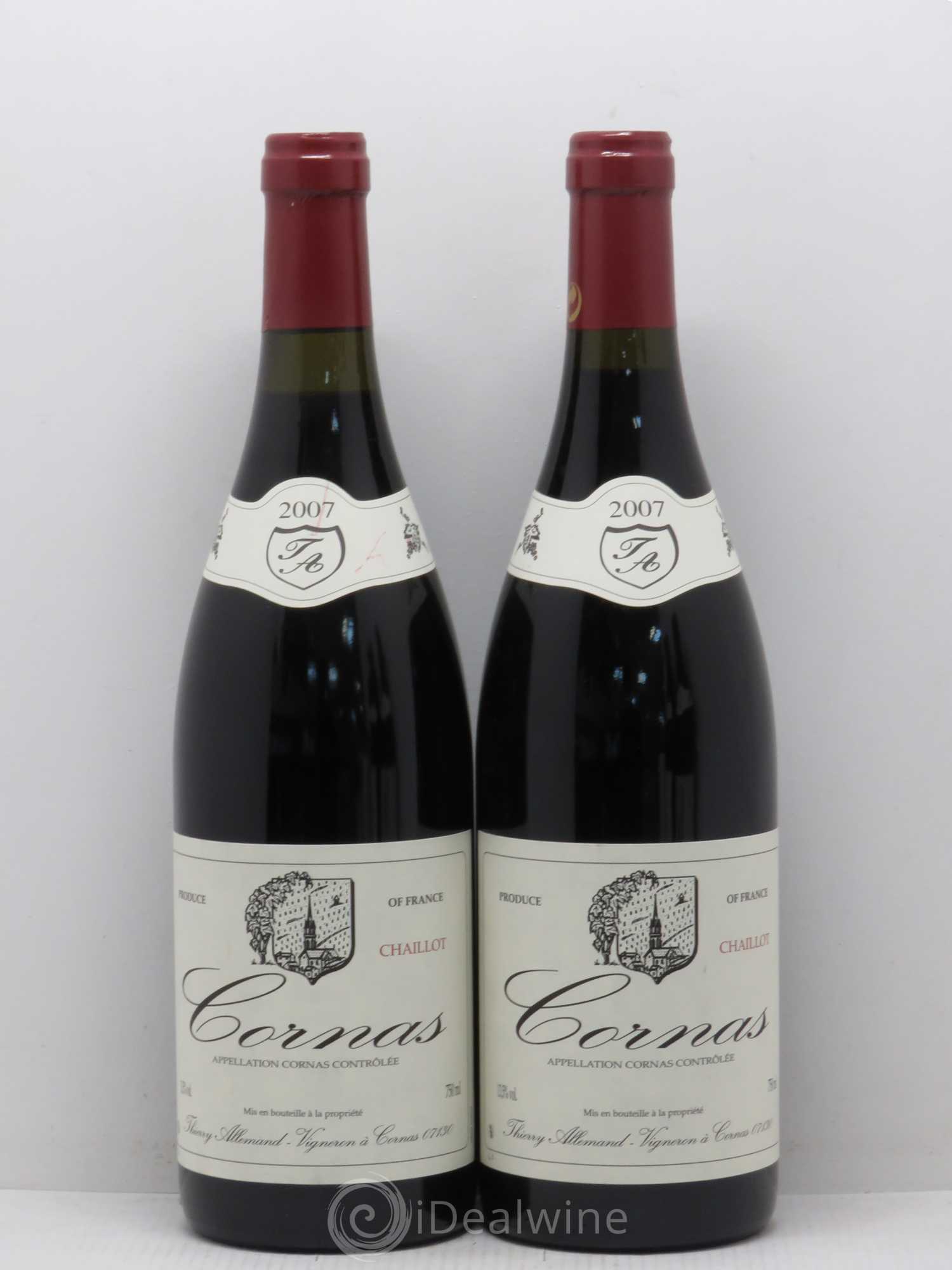 Cornas Chaillot Thierry Allemand 2007 - Lot de 2 bouteilles - 0