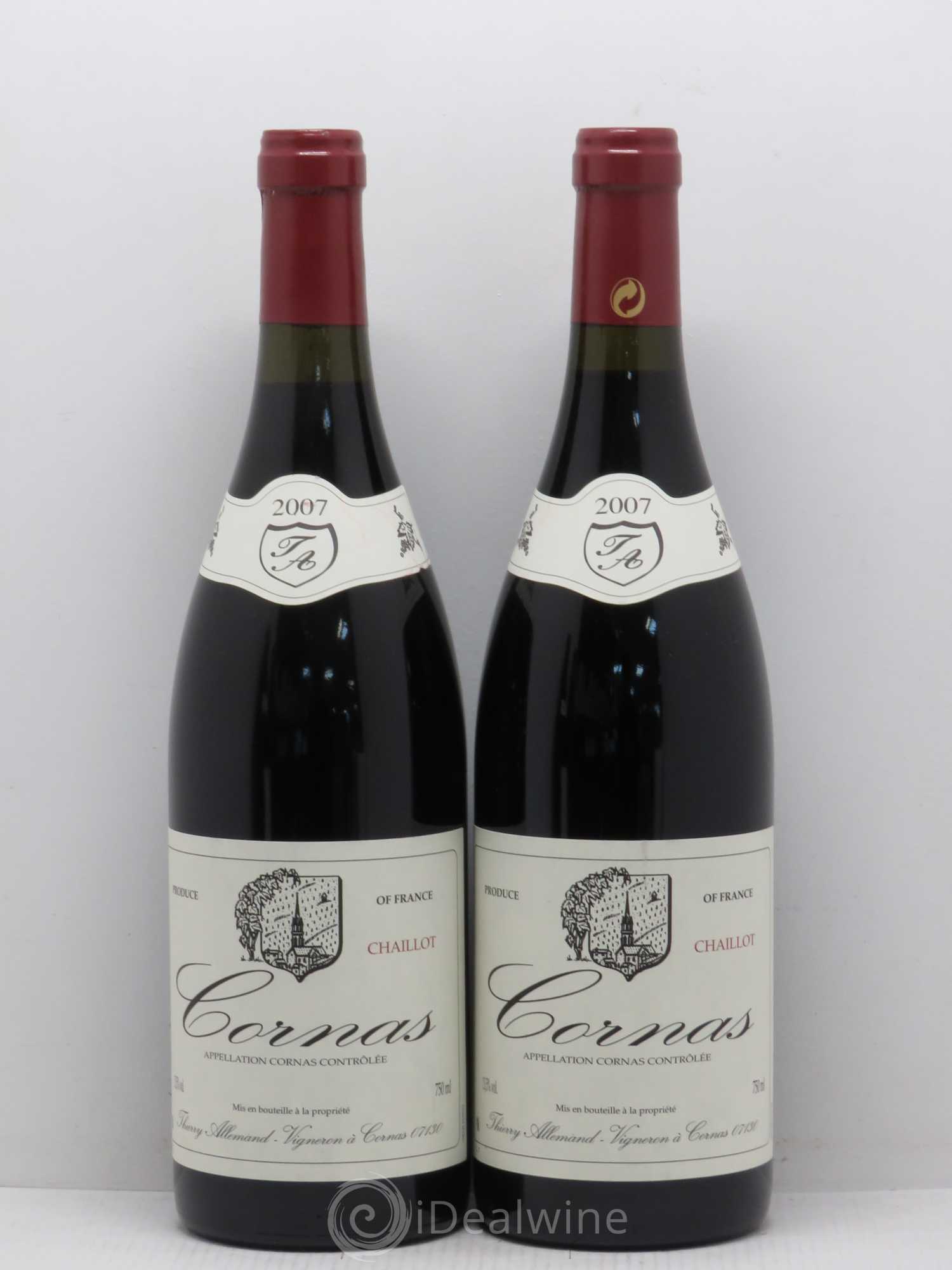 Cornas Chaillot Thierry Allemand 2007 - Lot de 2 bouteilles - 0