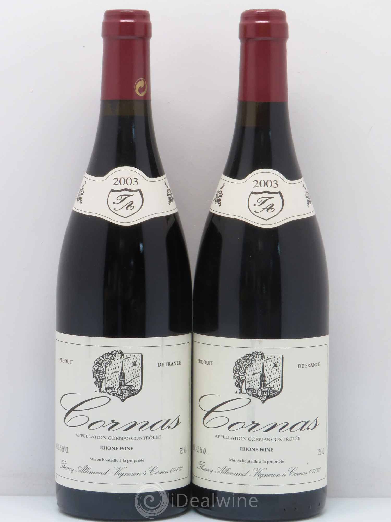 Cornas Thierry Allemand 2003 - Lot de 2 bouteilles - 0