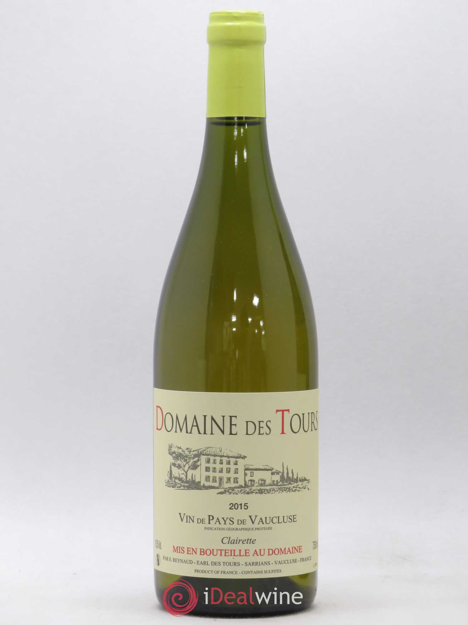 Vaucluse (Vin de Pays de Vaucluse) Domaine des Tours Emmanuel Reynaud Clairette 2015 - Lot de 1 bouteille - 0