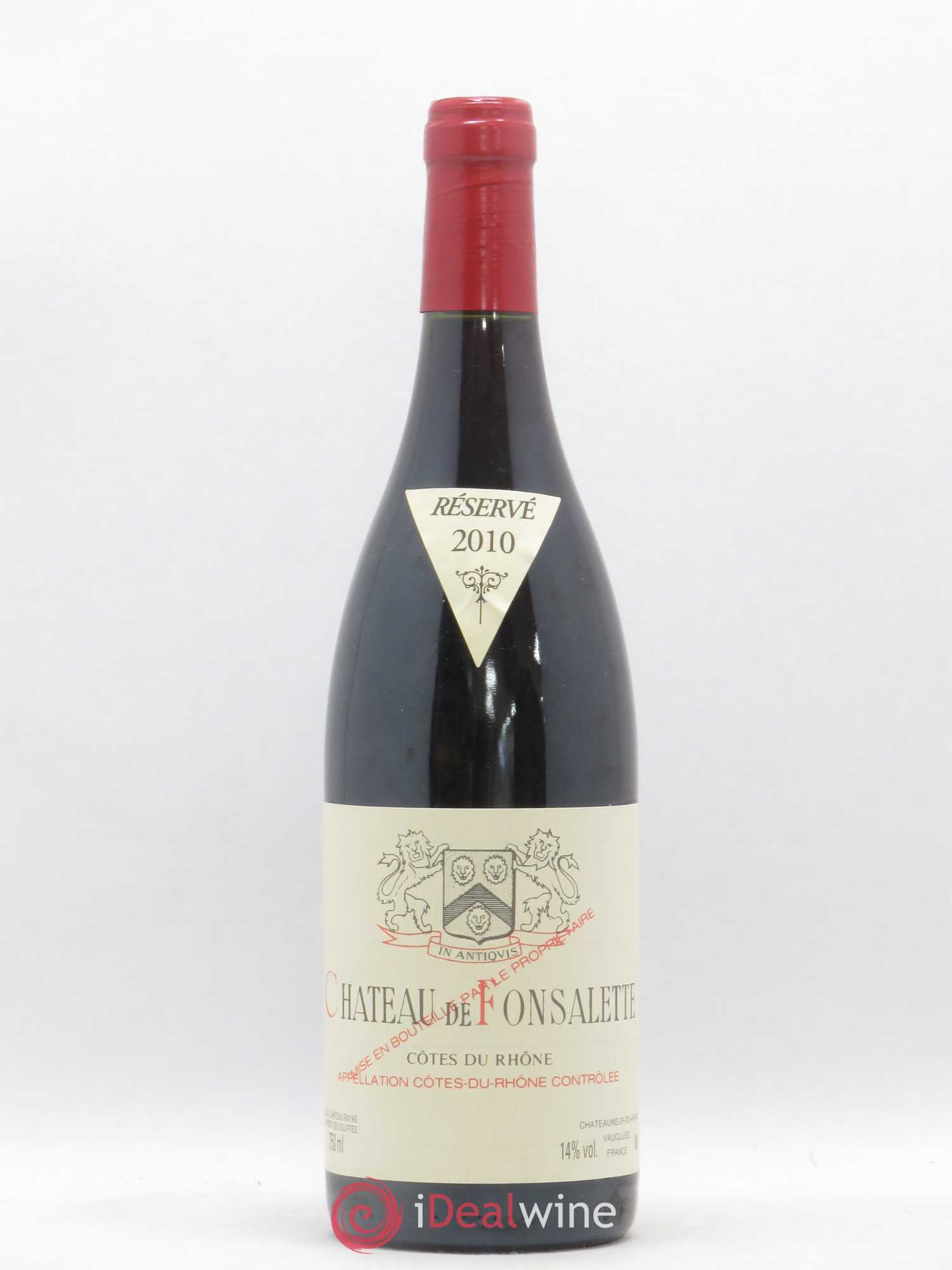 Côtes-du-Rhône Château de Fonsalette Emmanuel Reynaud 2010 - Lot de 1 bouteille - 0