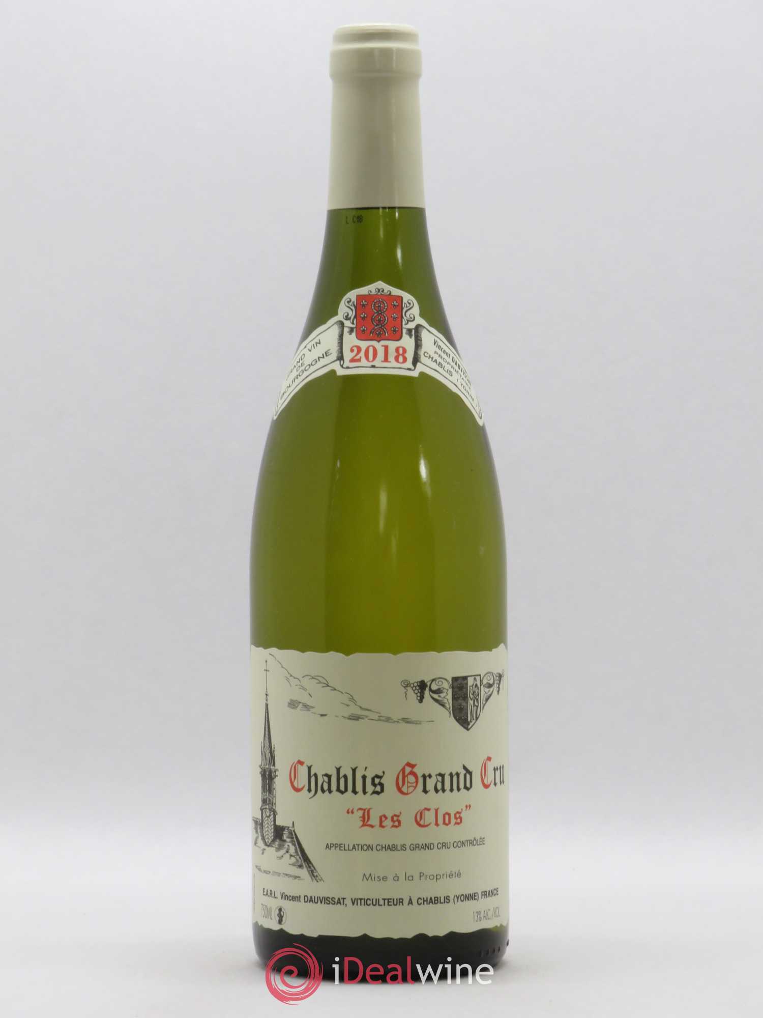 Chablis Grand Cru Les Clos Vincent Dauvissat (Domaine) 2018 - Lot de 1 bouteille - 0