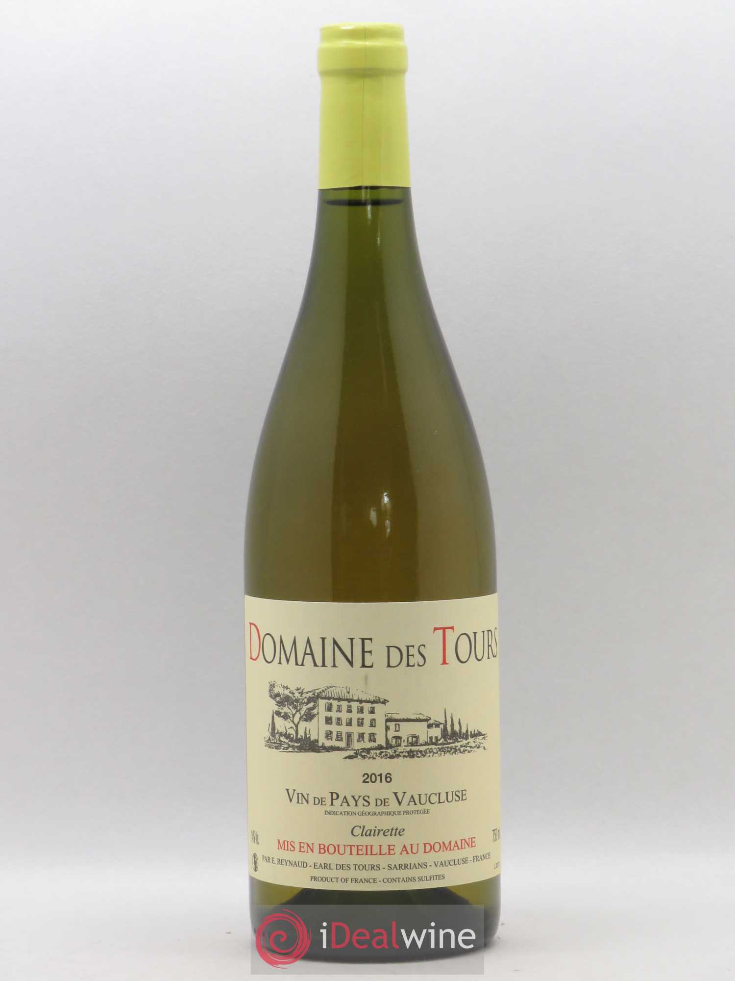 Vaucluse (Vin de Pays de Vaucluse) Domaine des Tours Emmanuel Reynaud Clairette 2016 - Lot de 1 bouteille - 0