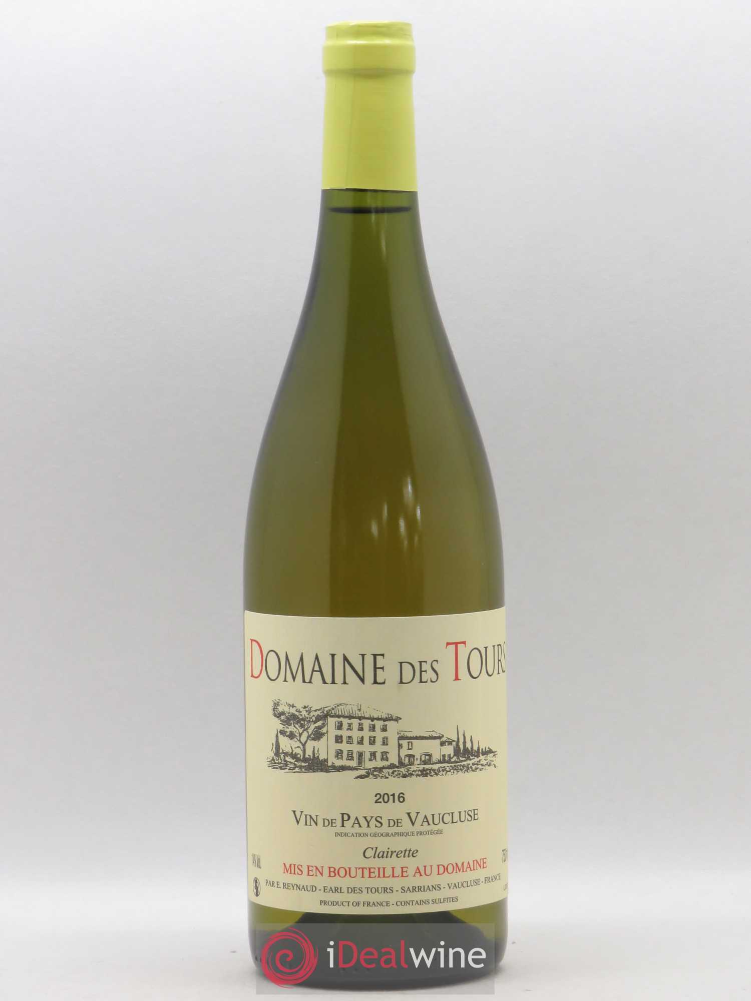 Vaucluse (Vin de Pays de Vaucluse) Domaine des Tours Emmanuel Reynaud Clairette 2016 - Lot de 1 bouteille - 0